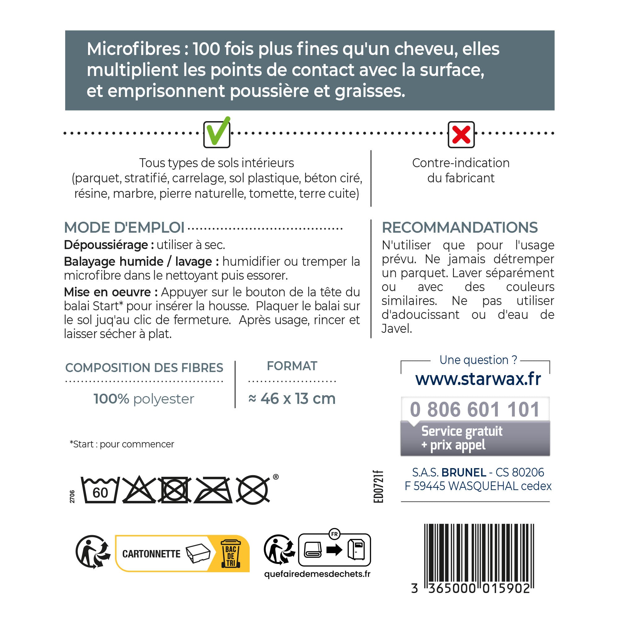 STARWAX - Microfibre balai start* multi-usages X1