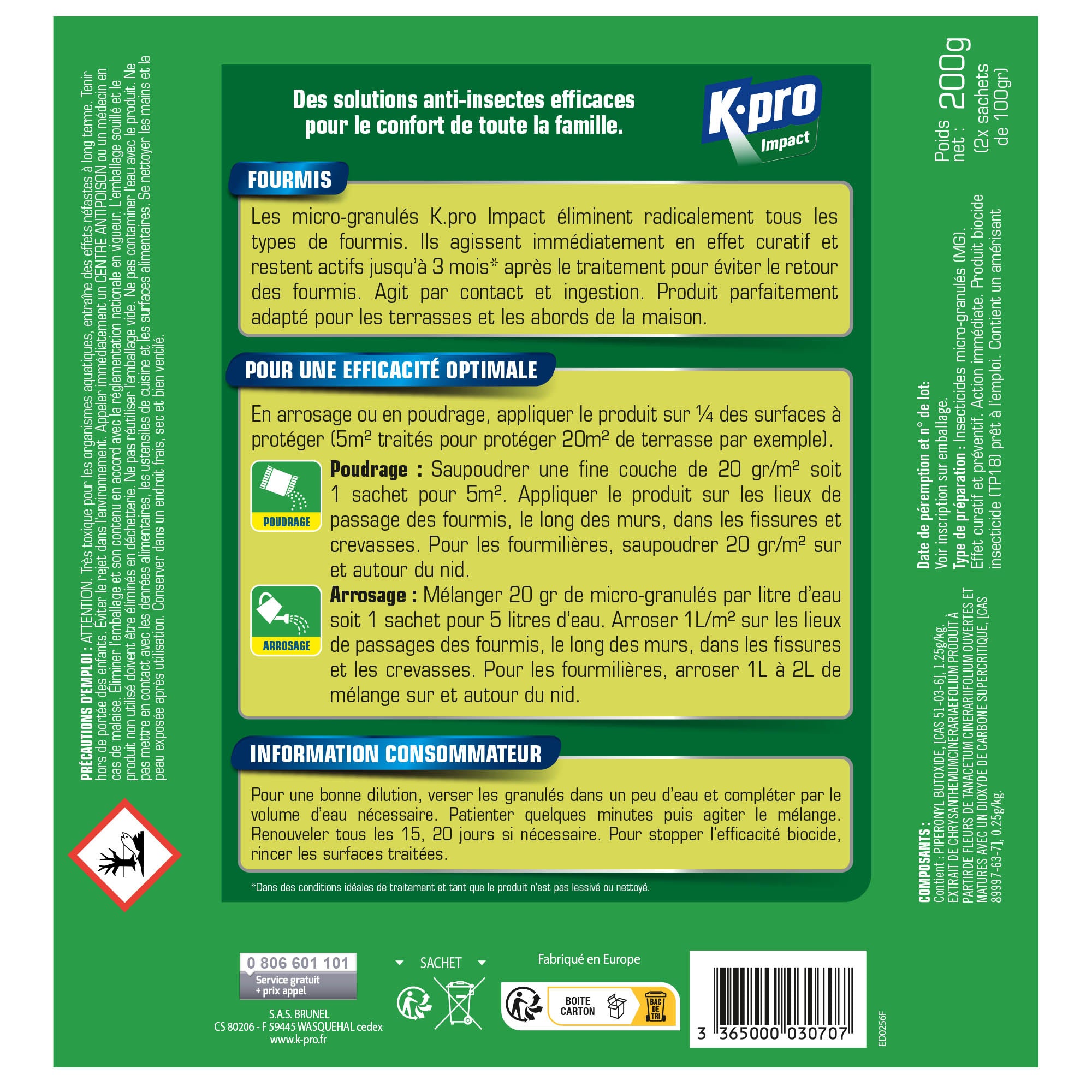 K.PRO - Granulés anti-fourmis K.pro 200g
