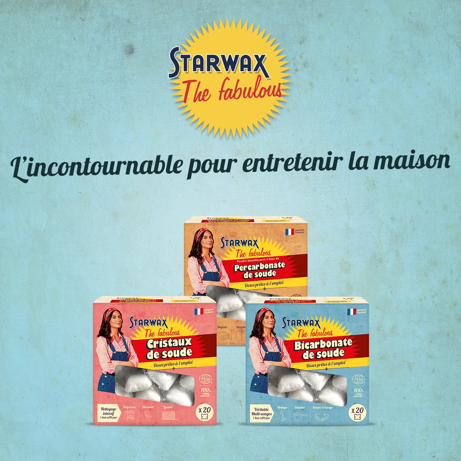 STARWAX FABULOUS - Bicarbonate de soude en doses prête à l'emploi 20 doses