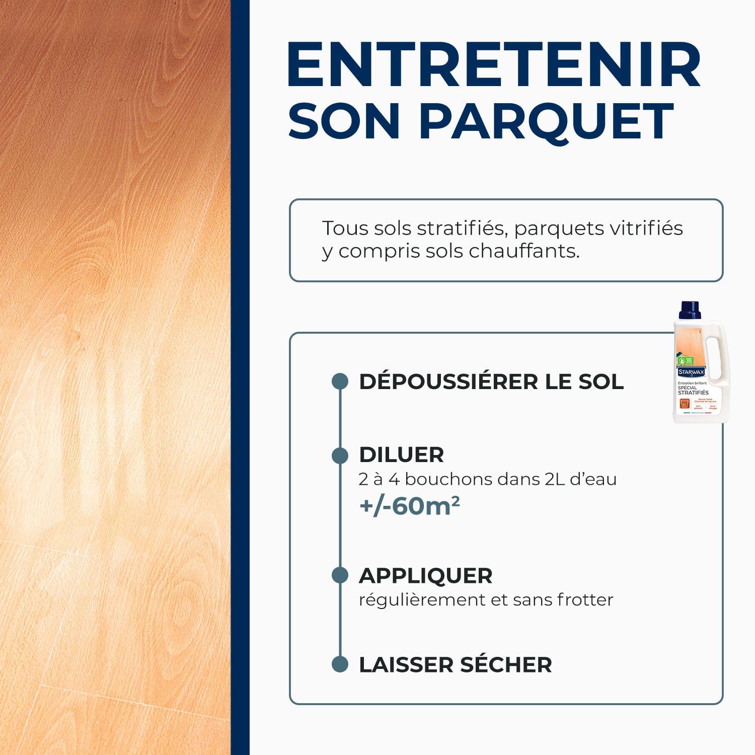 STARWAX - Entretien brillant spécial stratifié 1L