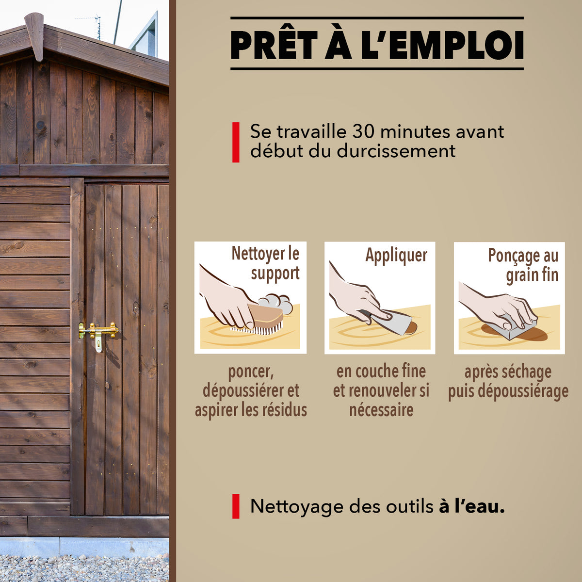 SINTO - Rebouche imperfections - Pâte à bois naturel 80g Blanc