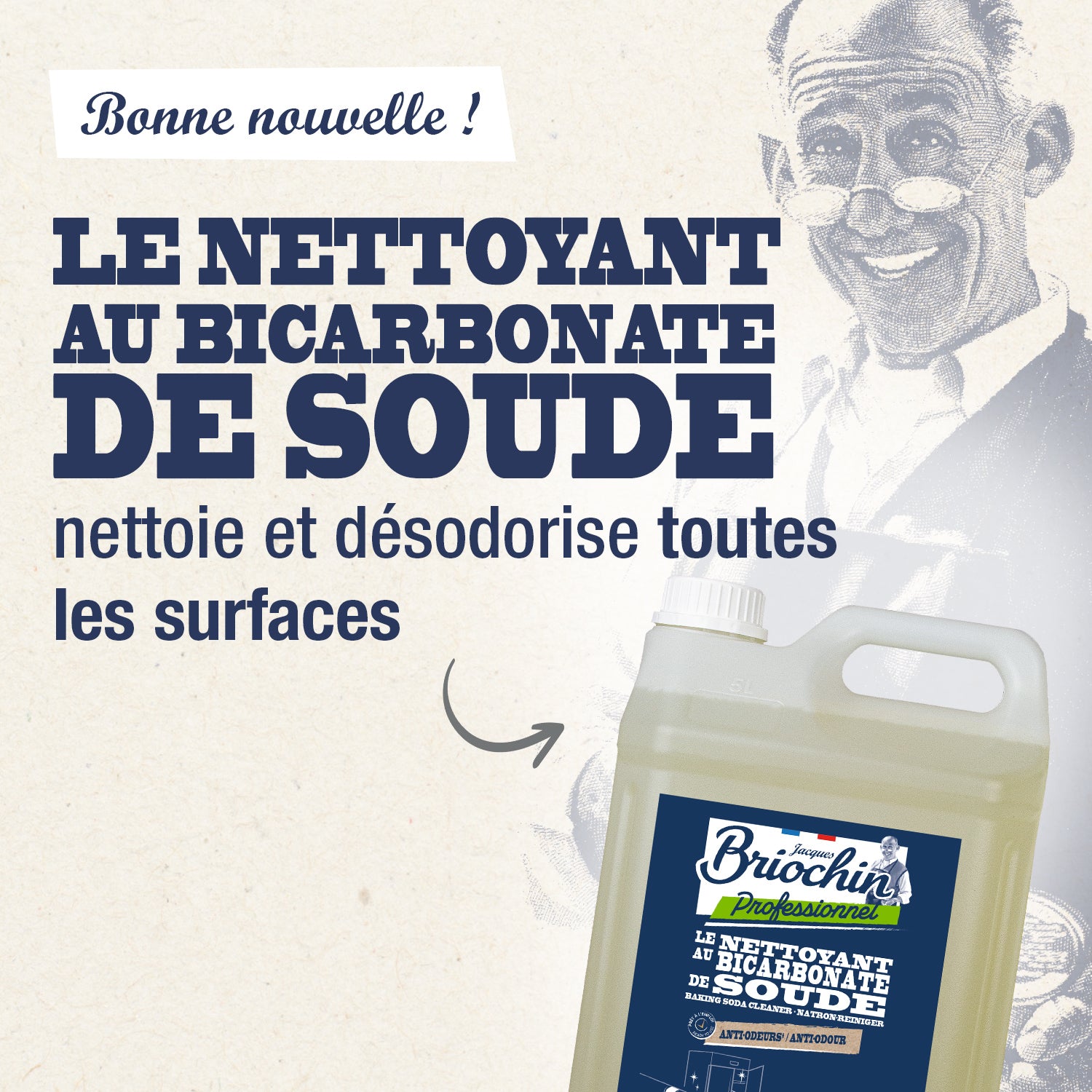 JACQUES BRIOCHIN PRO - Le Bicarbonate de Soude prêt à l'emploi 5L Parfum verveine