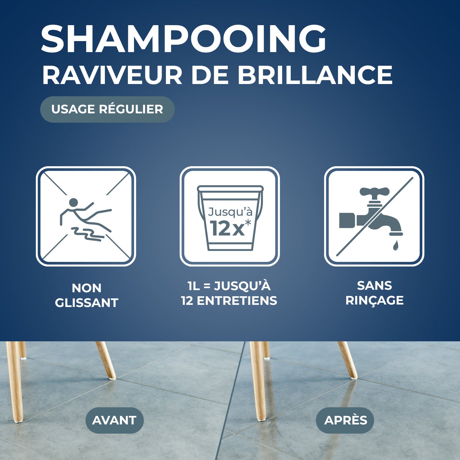 STARWAX - Shampooing autolustrant pour sols intérieurs 1L