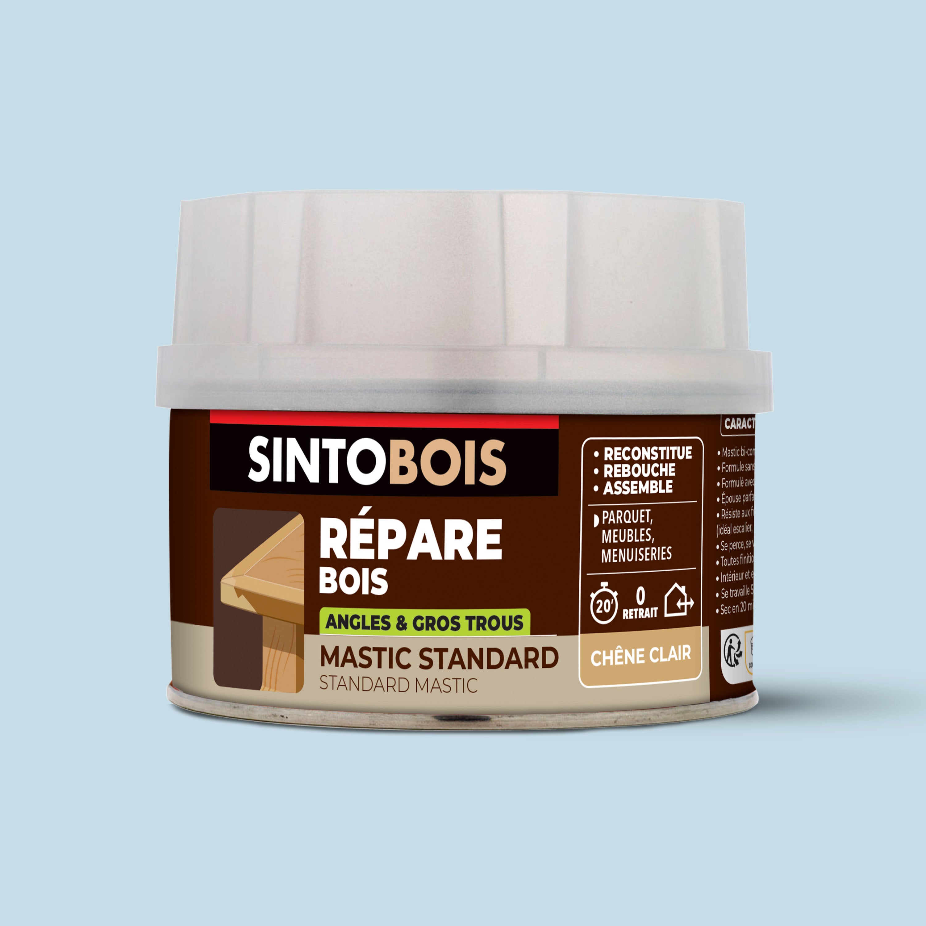 SINTO - Reconstitue angles et gros trous 500ml Chêne