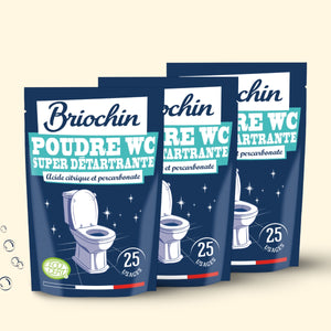 Lot de 3 Poudre WC super détartrante