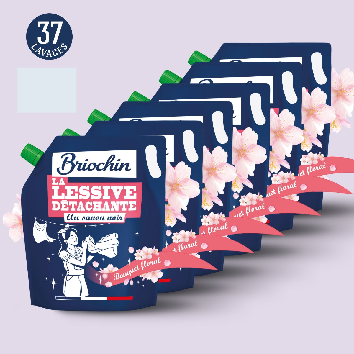Lot de 6 recharges de lessives détachantes au savon noir