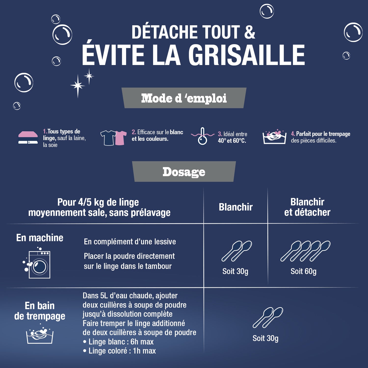 La poudre au percarbonate de soude 900g