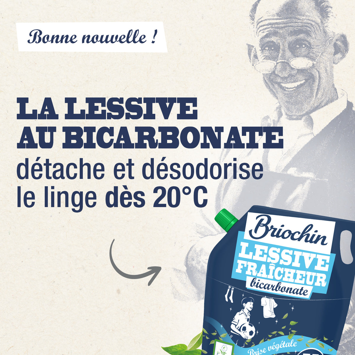 Lot de 3 recharges de lessives fraicheur au bicarbonate