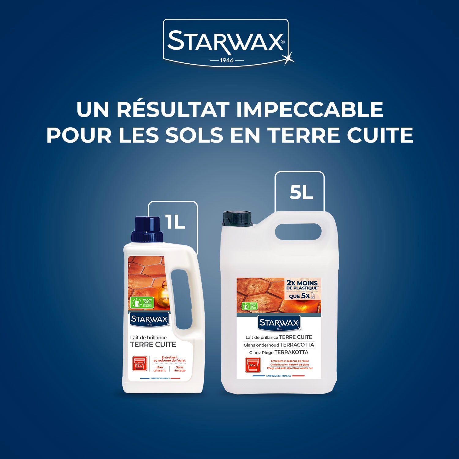 STARWAX - Lait de brillance pour tomettes et terres cuites
 1L