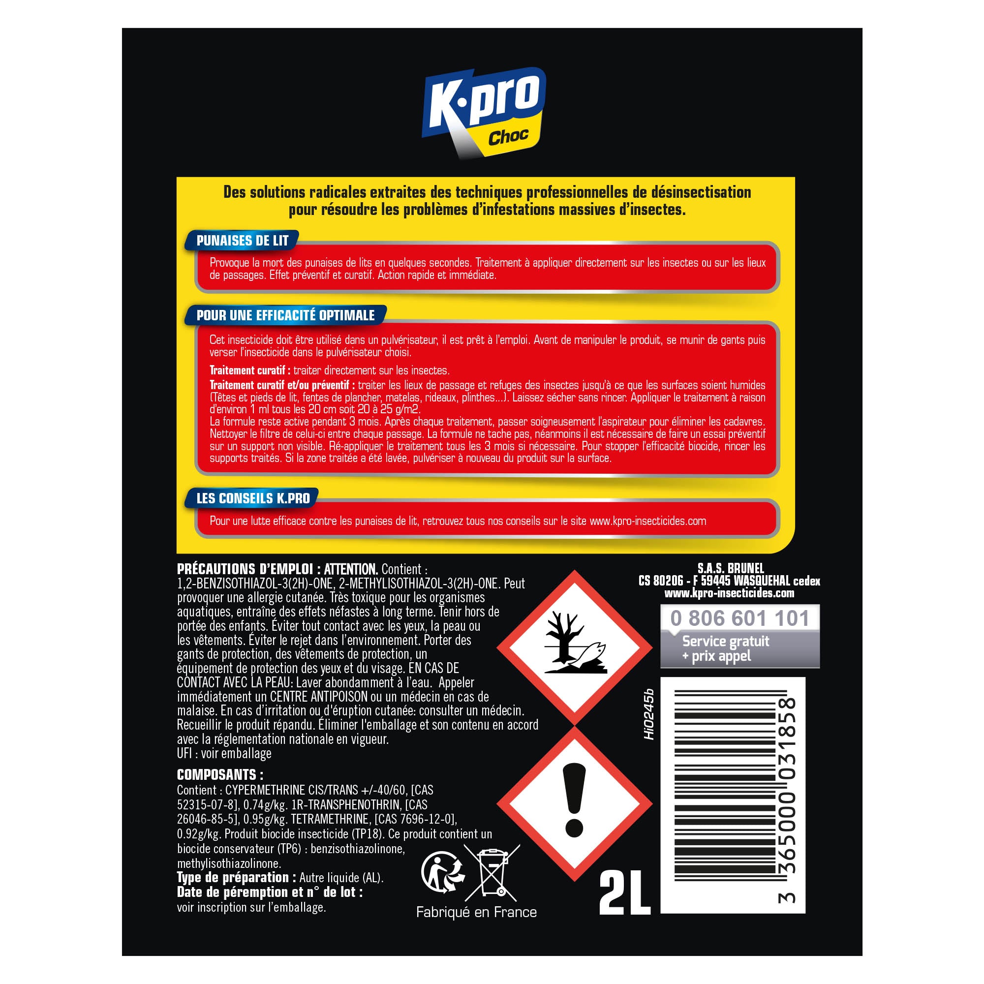 K.PRO - Recharge insecticide punaises de lit 2L