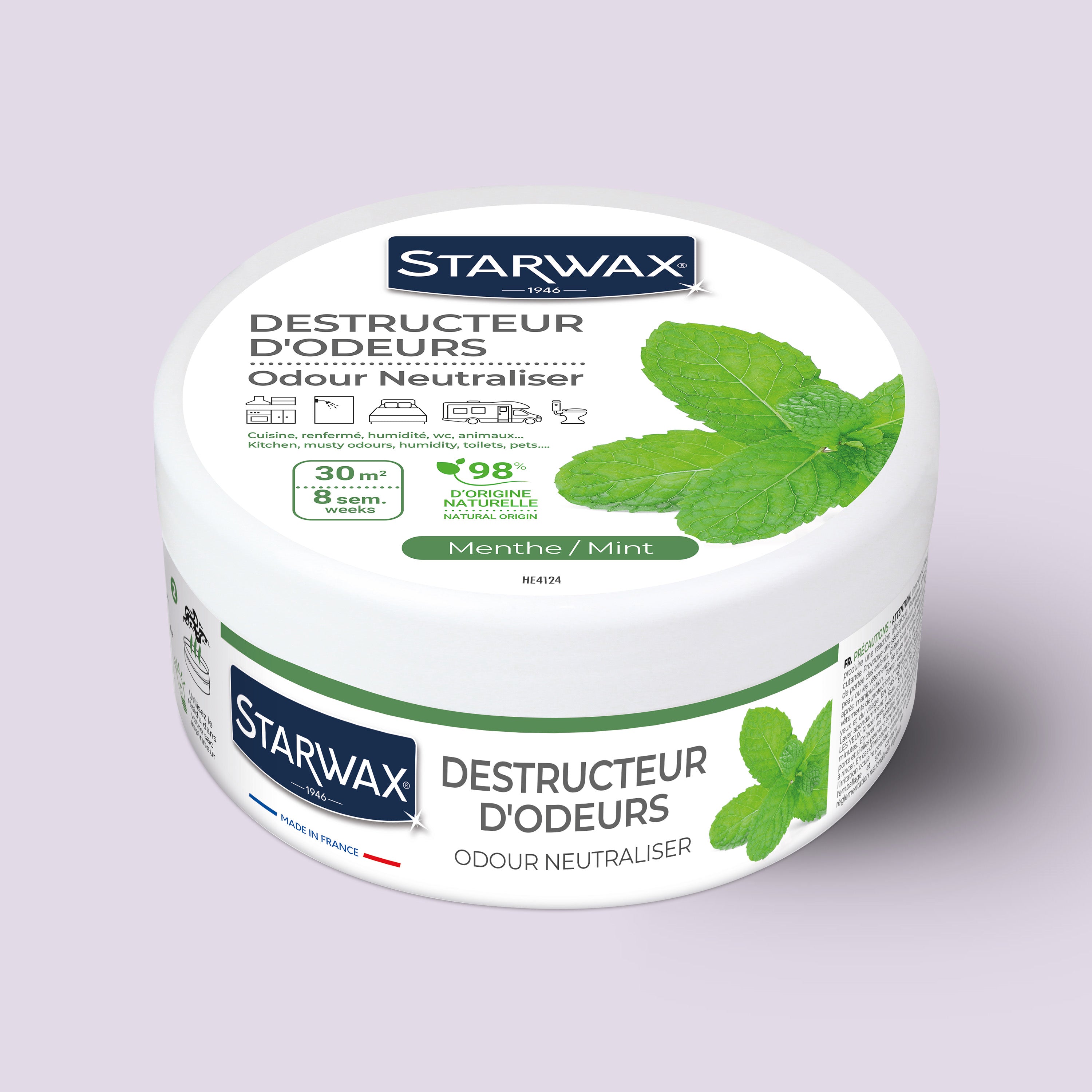 STARWAX - Destructeur d'odeurs Menthe 300g Parfum Menthe
