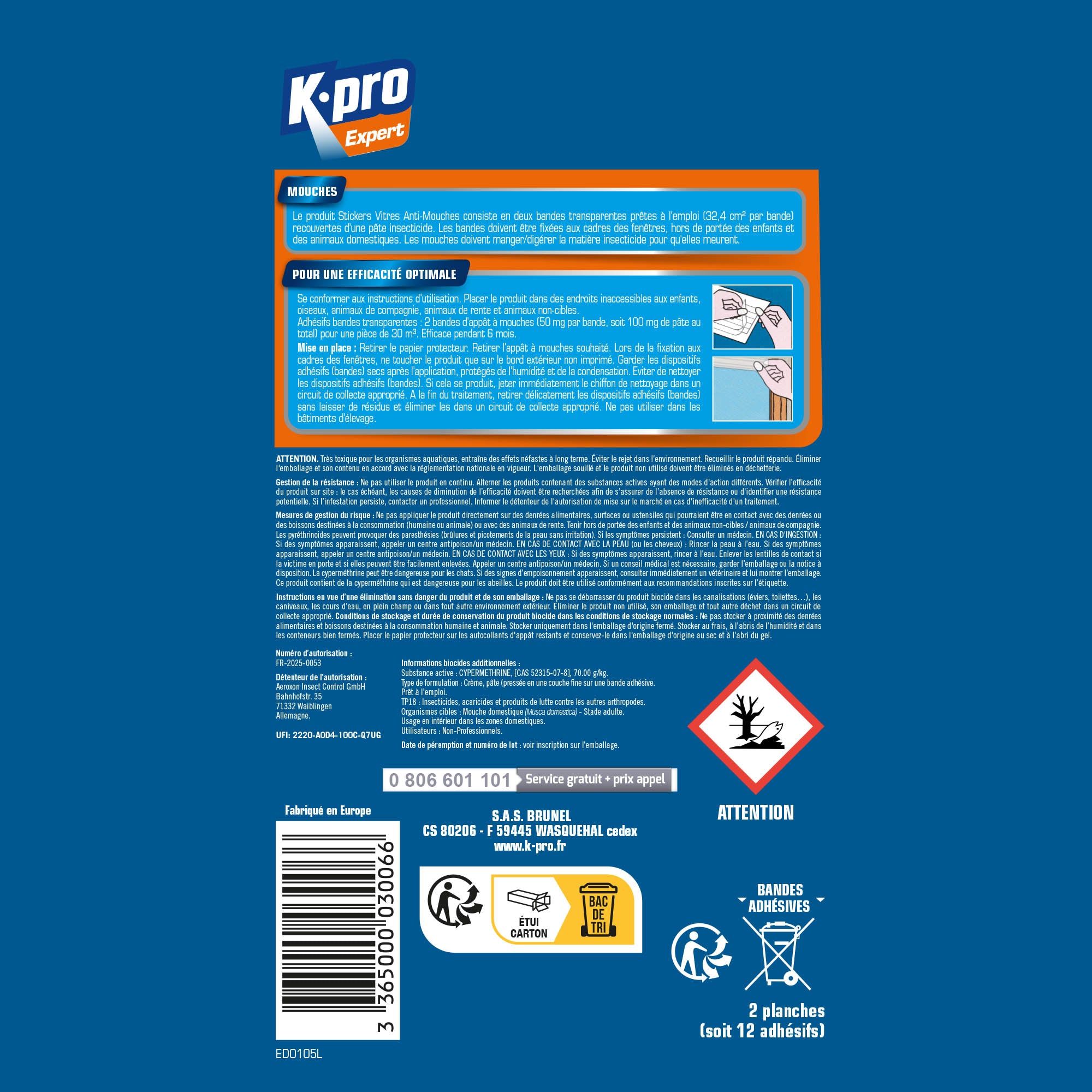 K.PRO - Stickers anti-mouches bandes transparentes
 X12