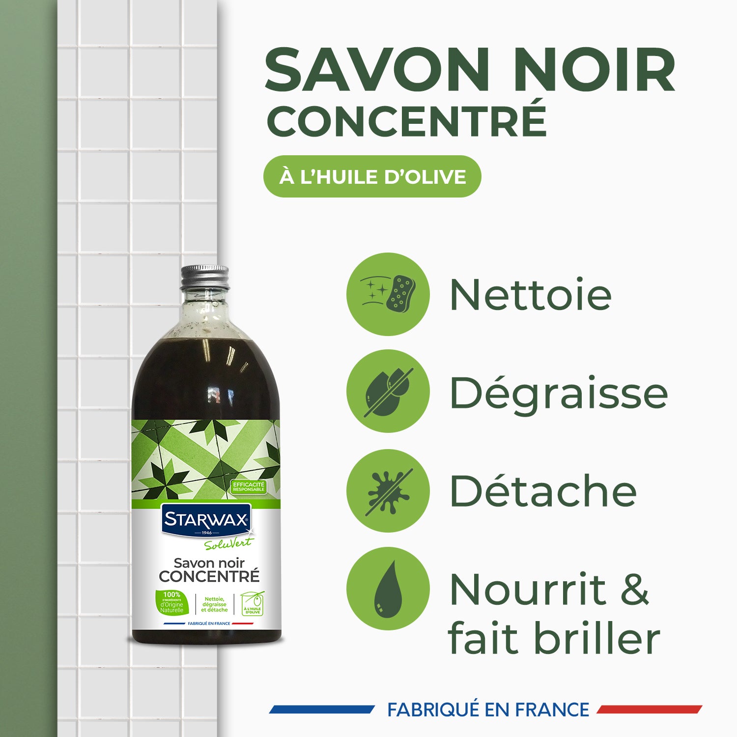 STARWAX - Savon noir concentré à l'huile d'olive 1L