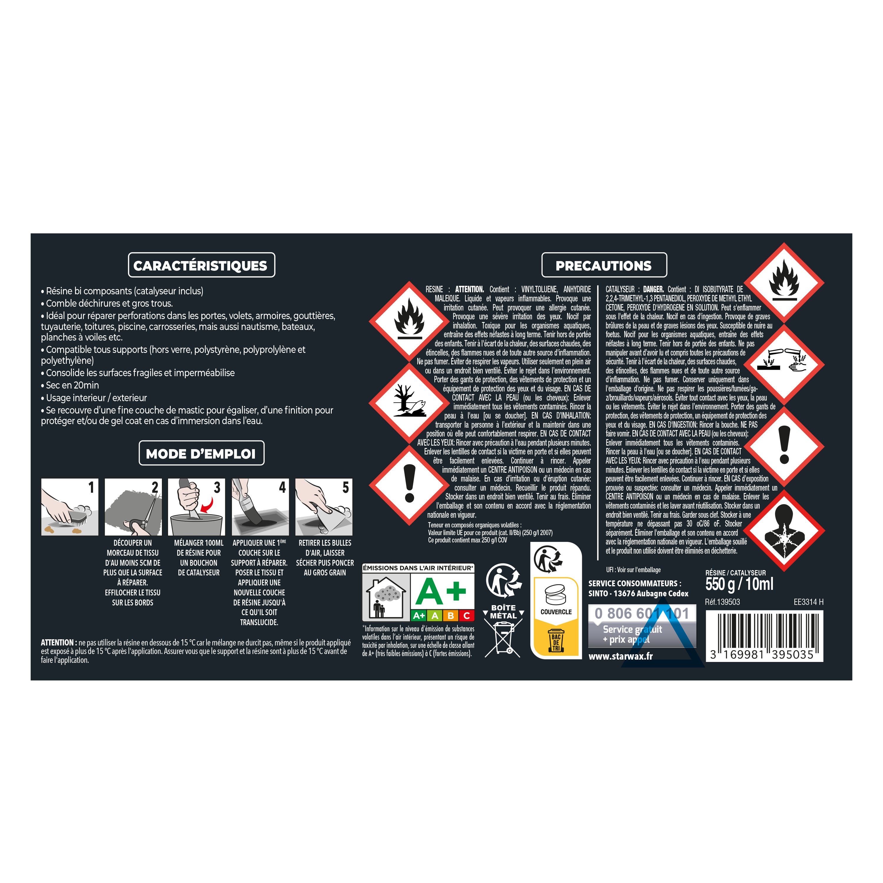 SINTO - Répare métaux, plastiques, composites 1kg