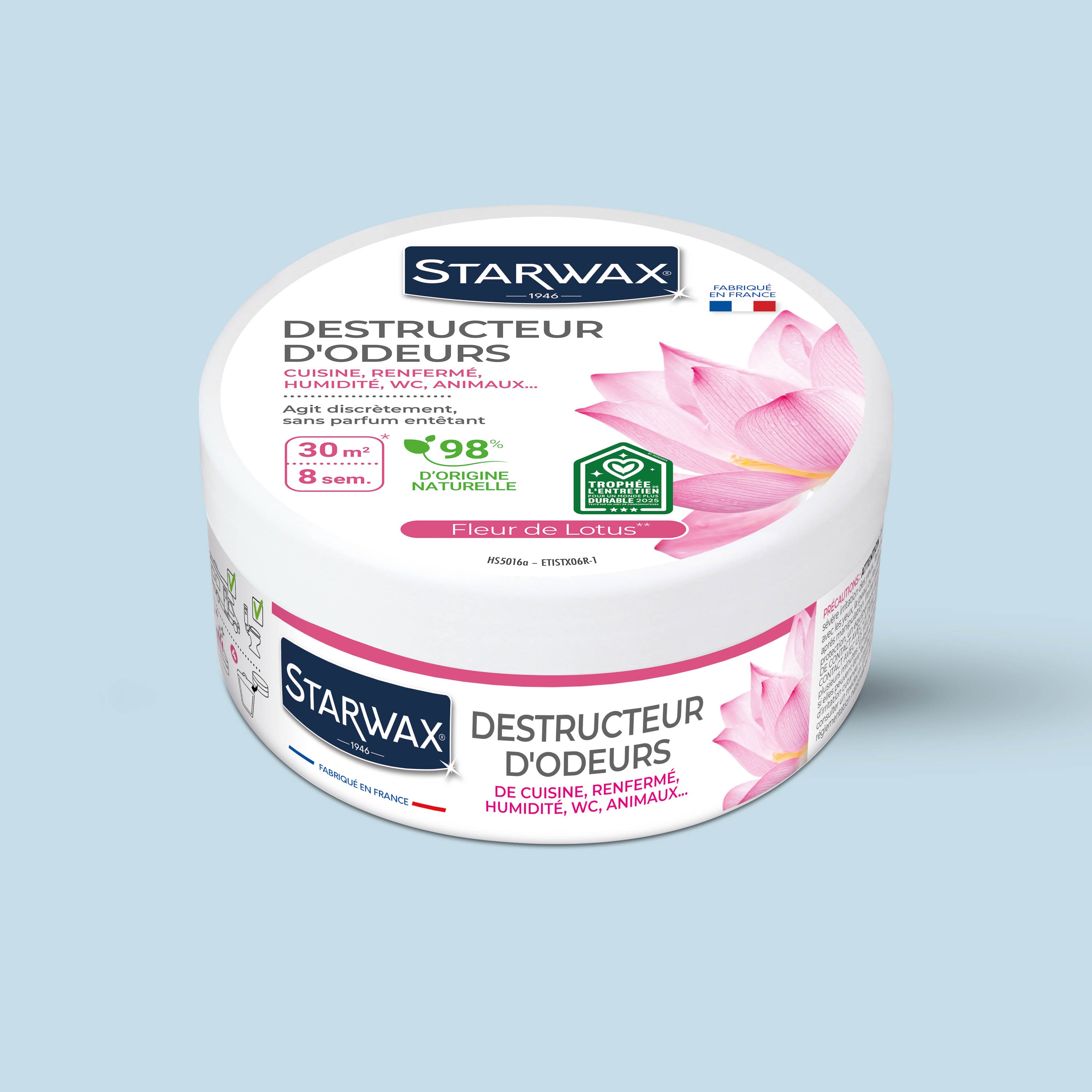 STARWAX - Destructeur d'odeurs Fleur de Lotus 300g Parfum Fleur de Lotus