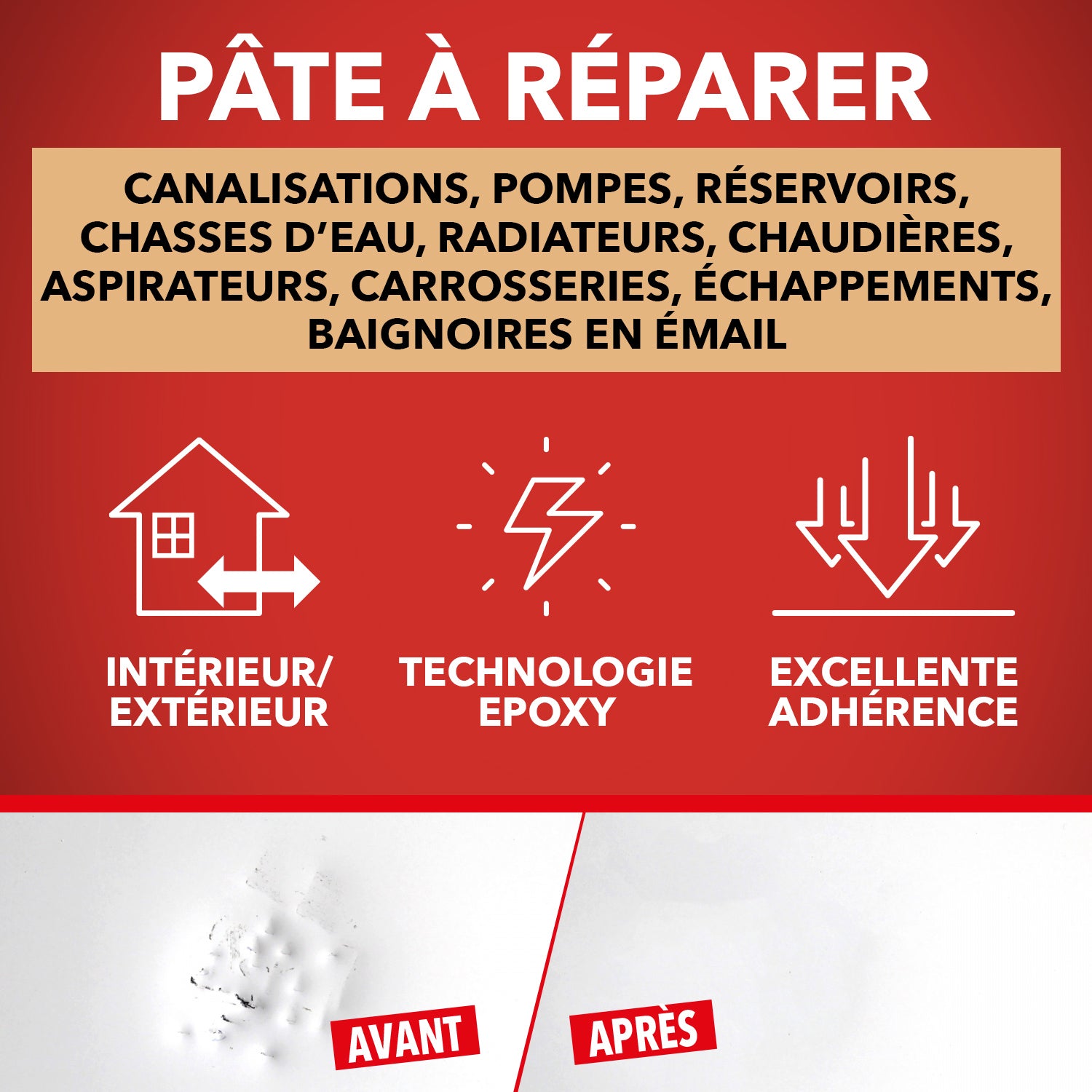 SINTO - Répare vite pâte à réparer spécial métal 60g