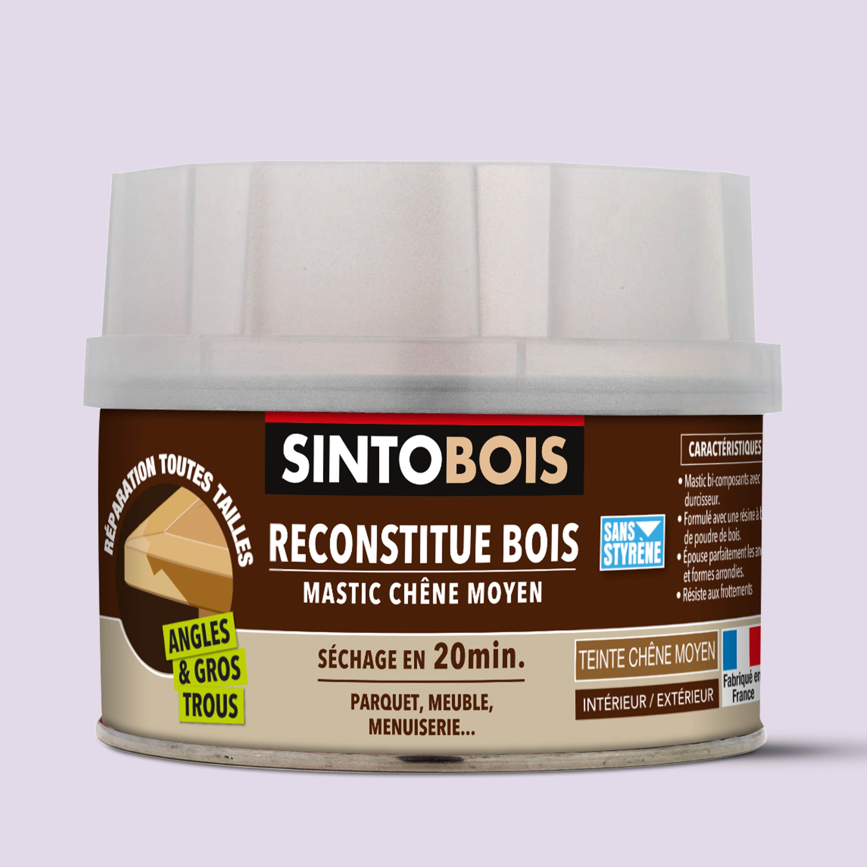 SINTO - Reconstitue angles et gros trous 500ml Chêne