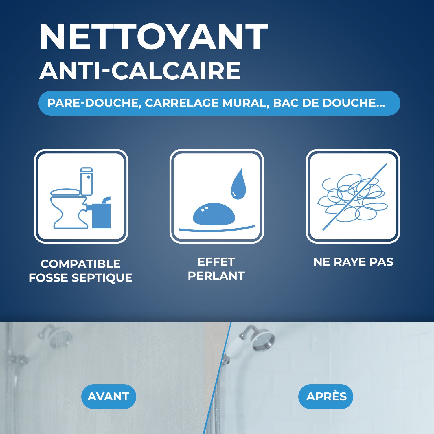 STARWAX - Nettoyant anti-calcaire pour cabine de douche 500ml