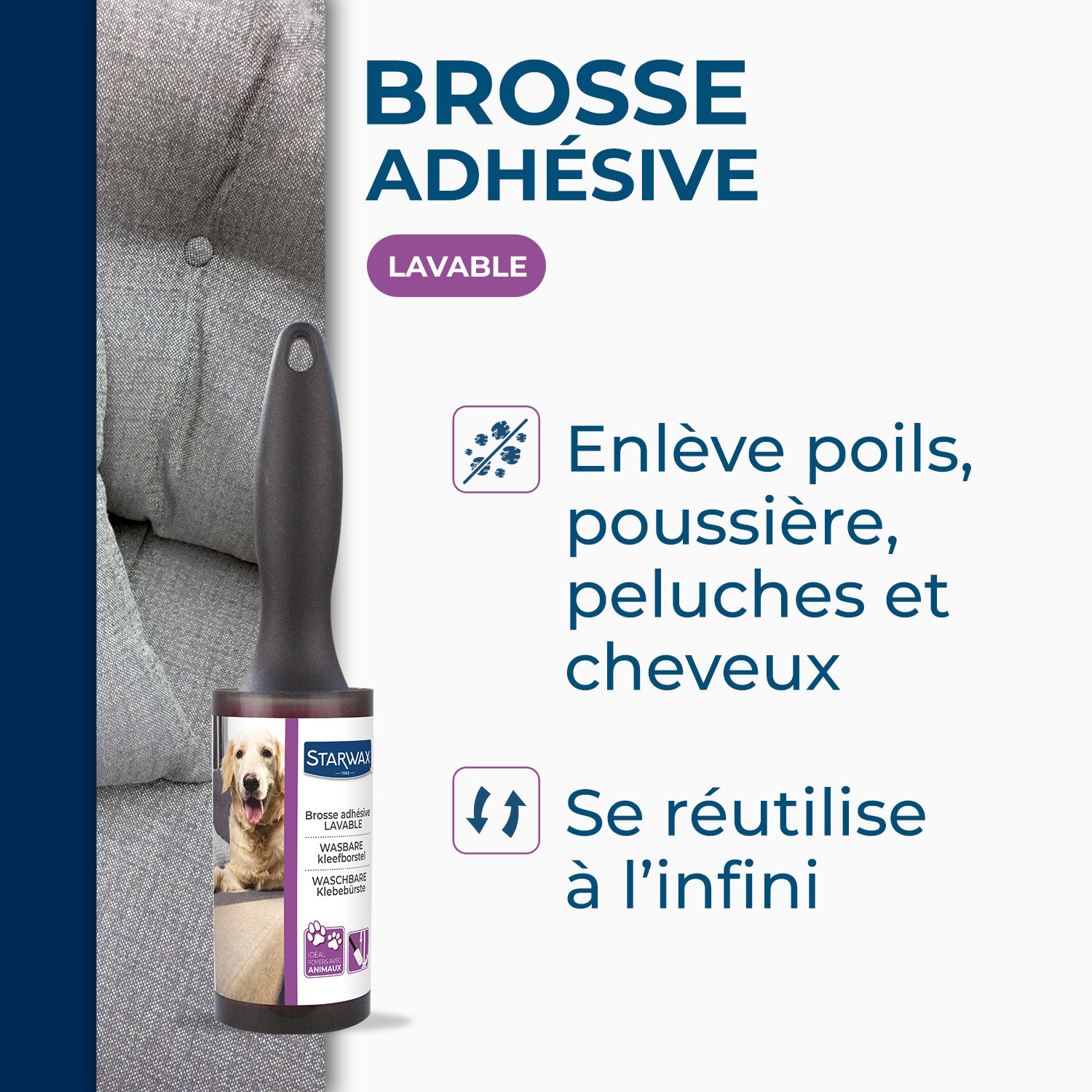 STARWAX - Brosse adhésive lavable X1