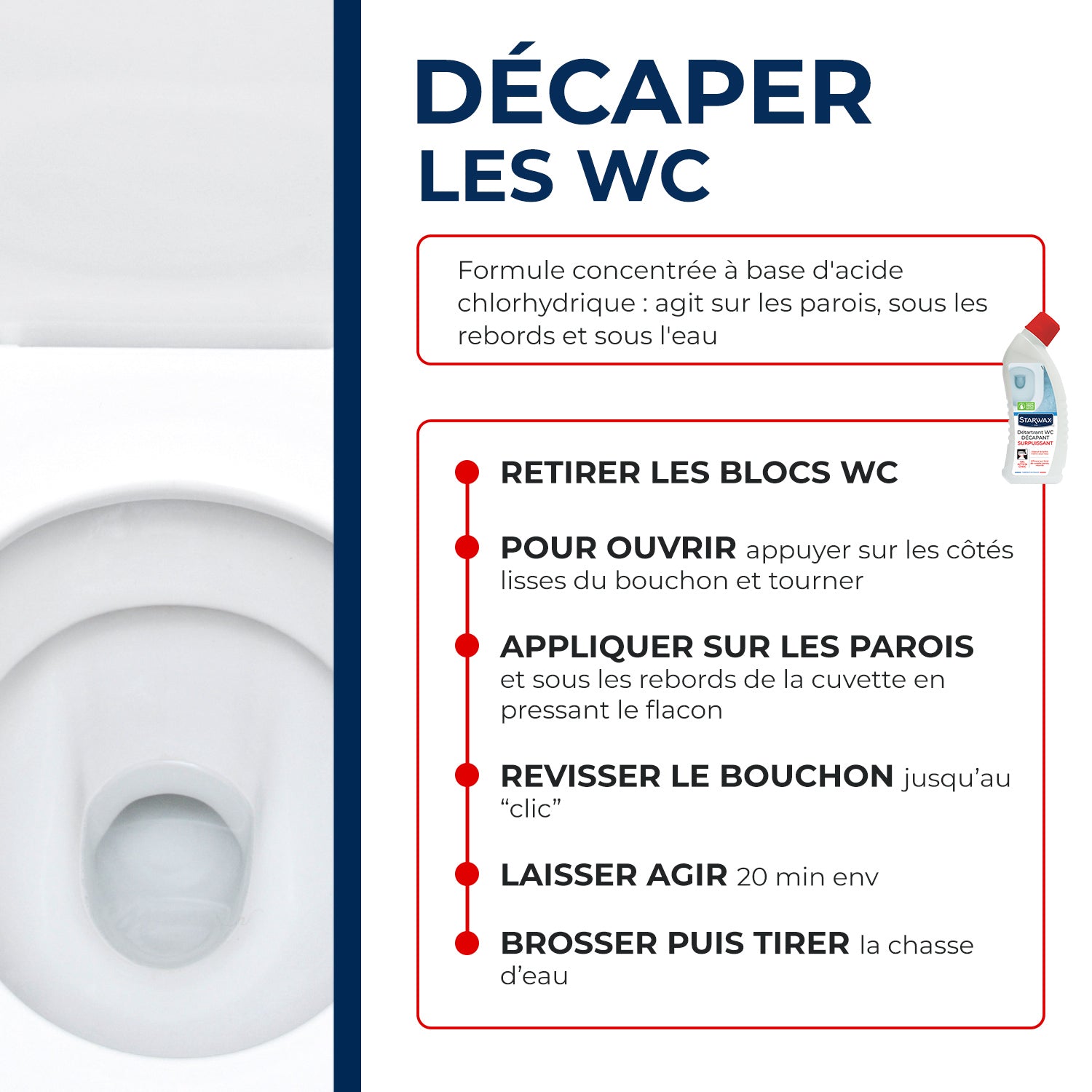 STARWAX - Détartrant surpuissant gel pour WC 750ml