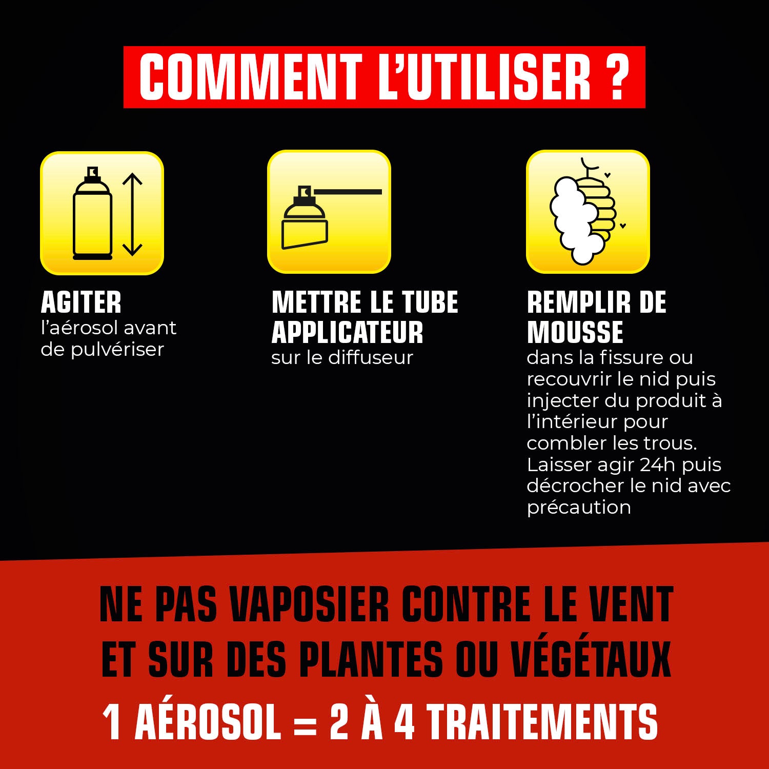 K.PRO - Aérosol nids de guêpes et frelons 300ml
