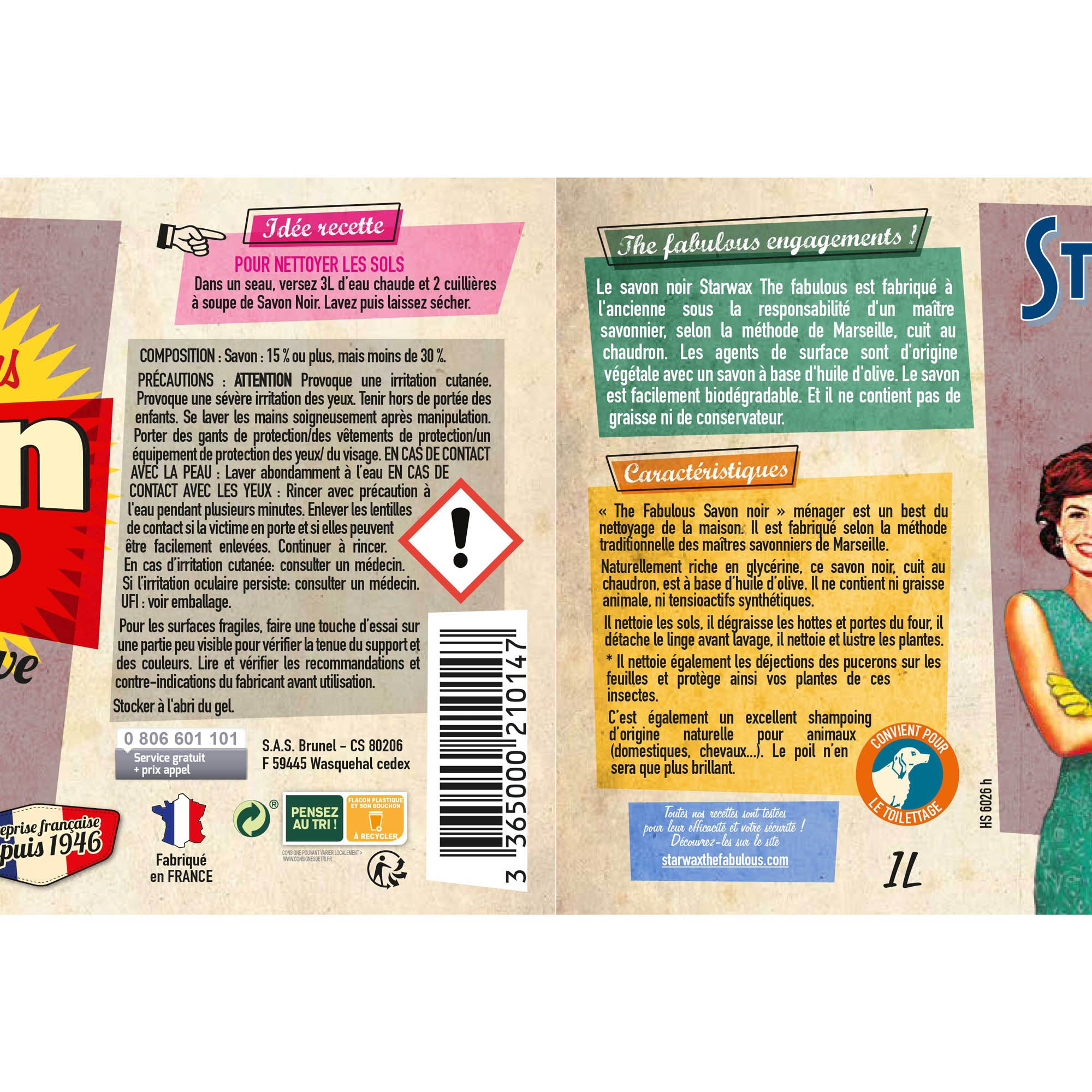 STARWAX FABULOUS - Savon noir à l'huile d'olive 1L