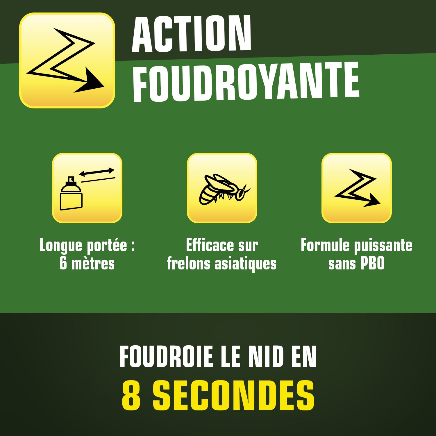 K.PRO - Aérosol foudroyant nids de guêpes et frelons 500ml