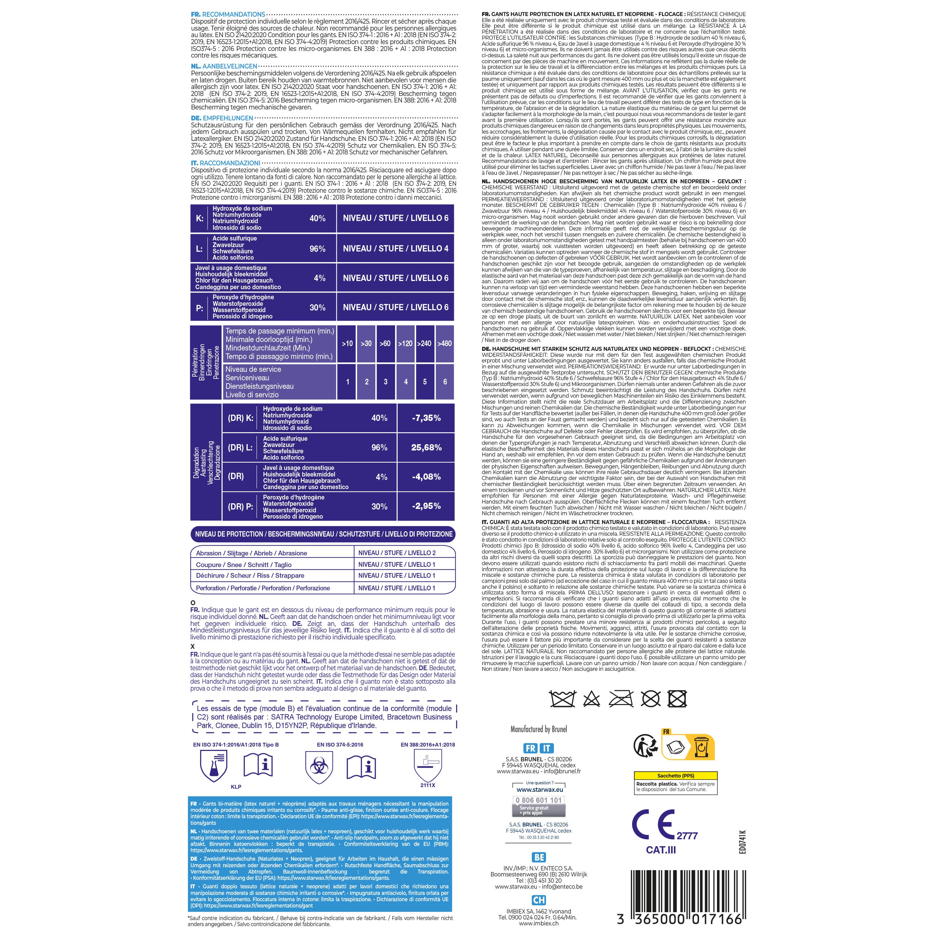 STARWAX - Gants HAUTE PROTECTION X1 M
