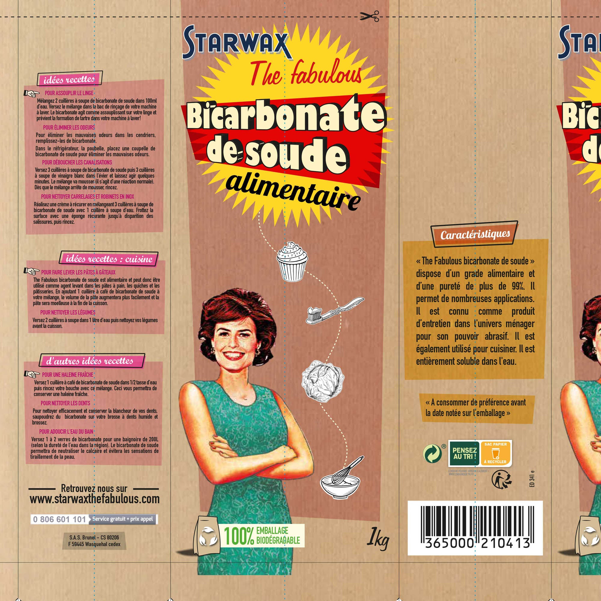 STARWAX FABULOUS - Bicarbonate de soude alimentaire 1kg