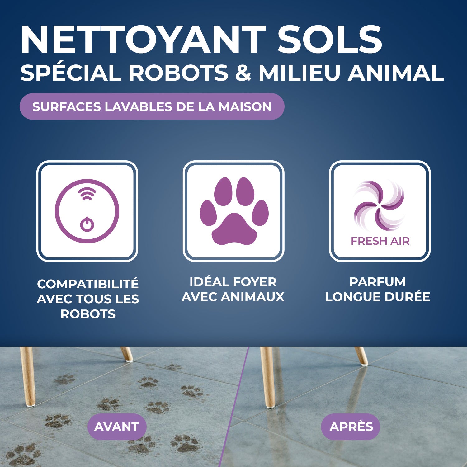 STARWAX - Nettoyant désodorisant Spécial Robot 1L Parfum longue durée