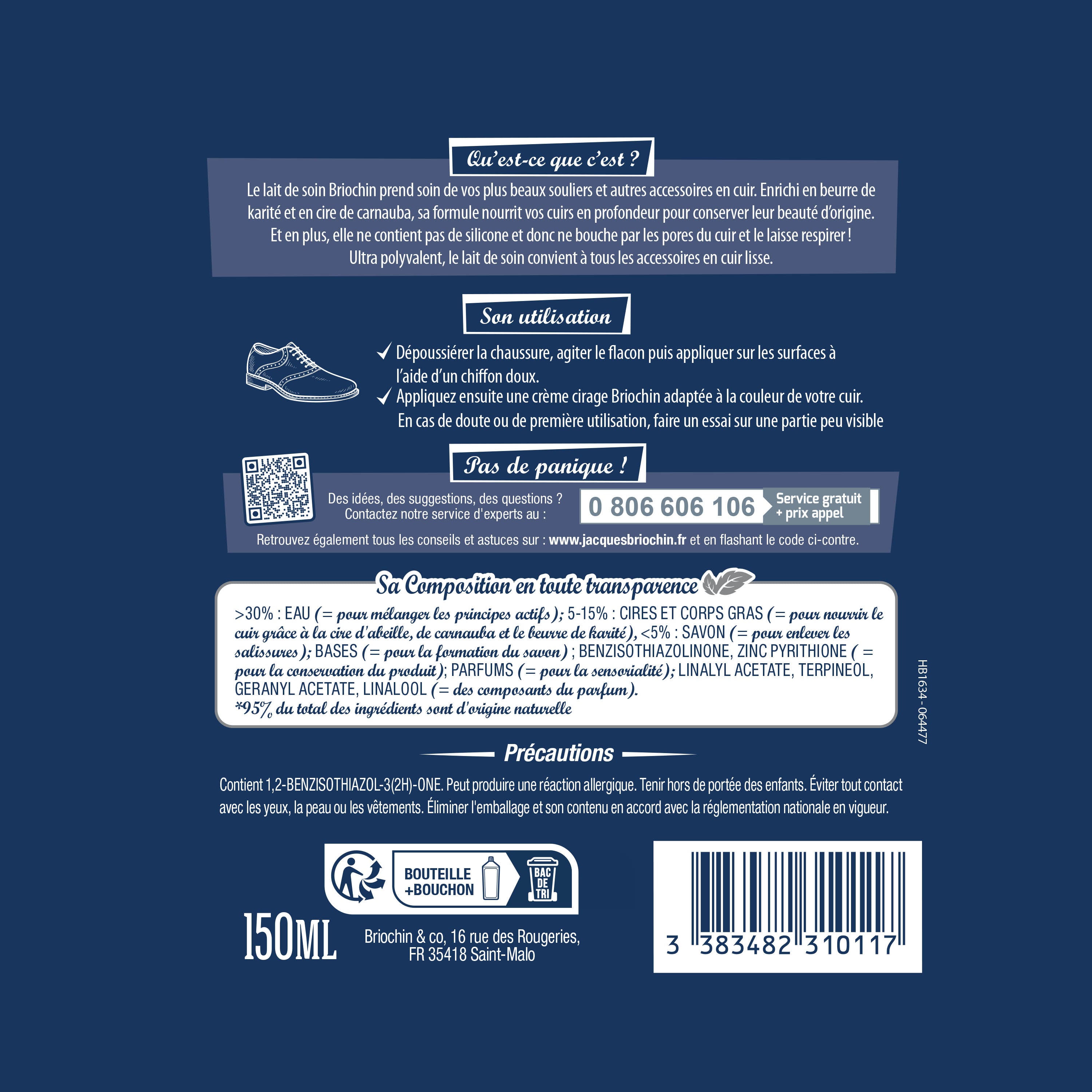 JACQUES BRIOCHIN - Lait de soin 150ml