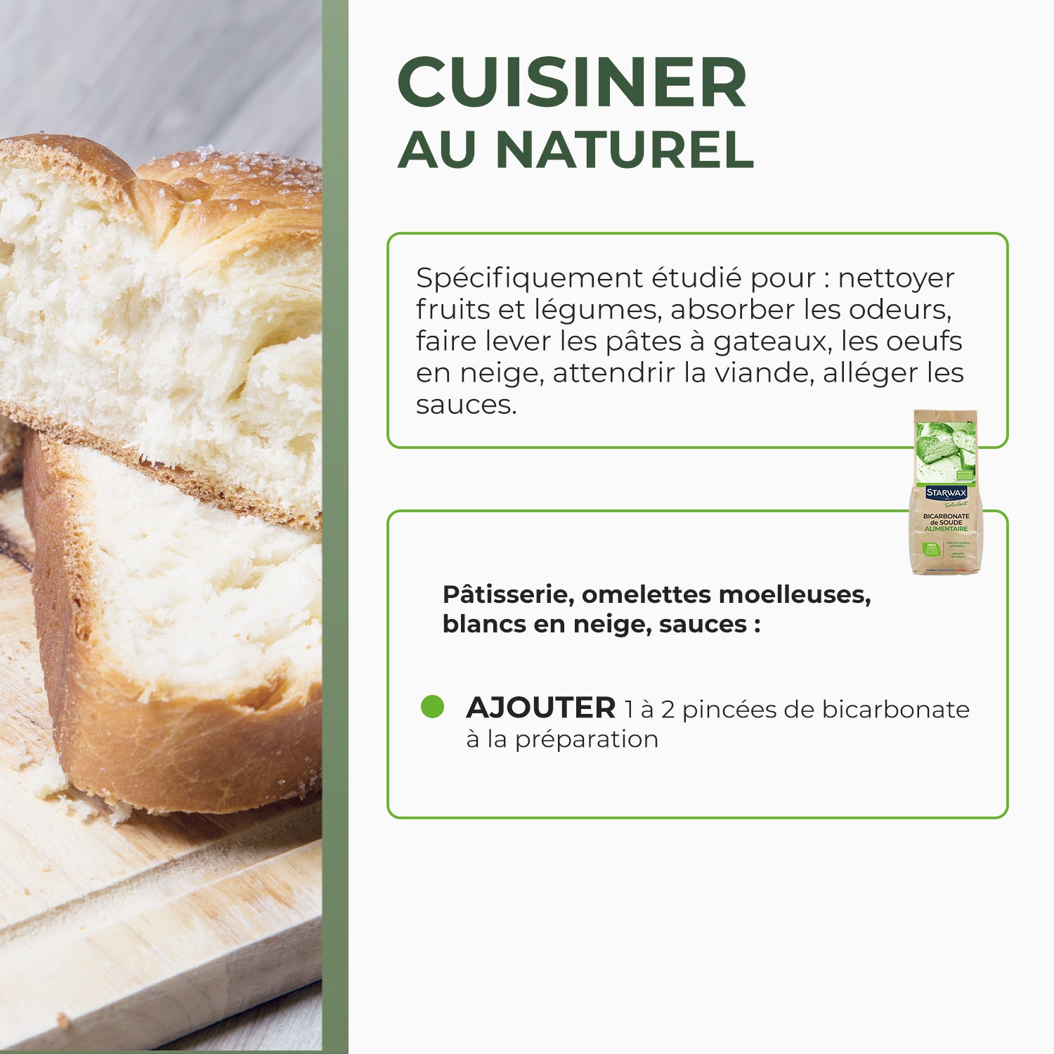 STARWAX SOLUVERT - Bicarbonate de soude alimentaire 1kg