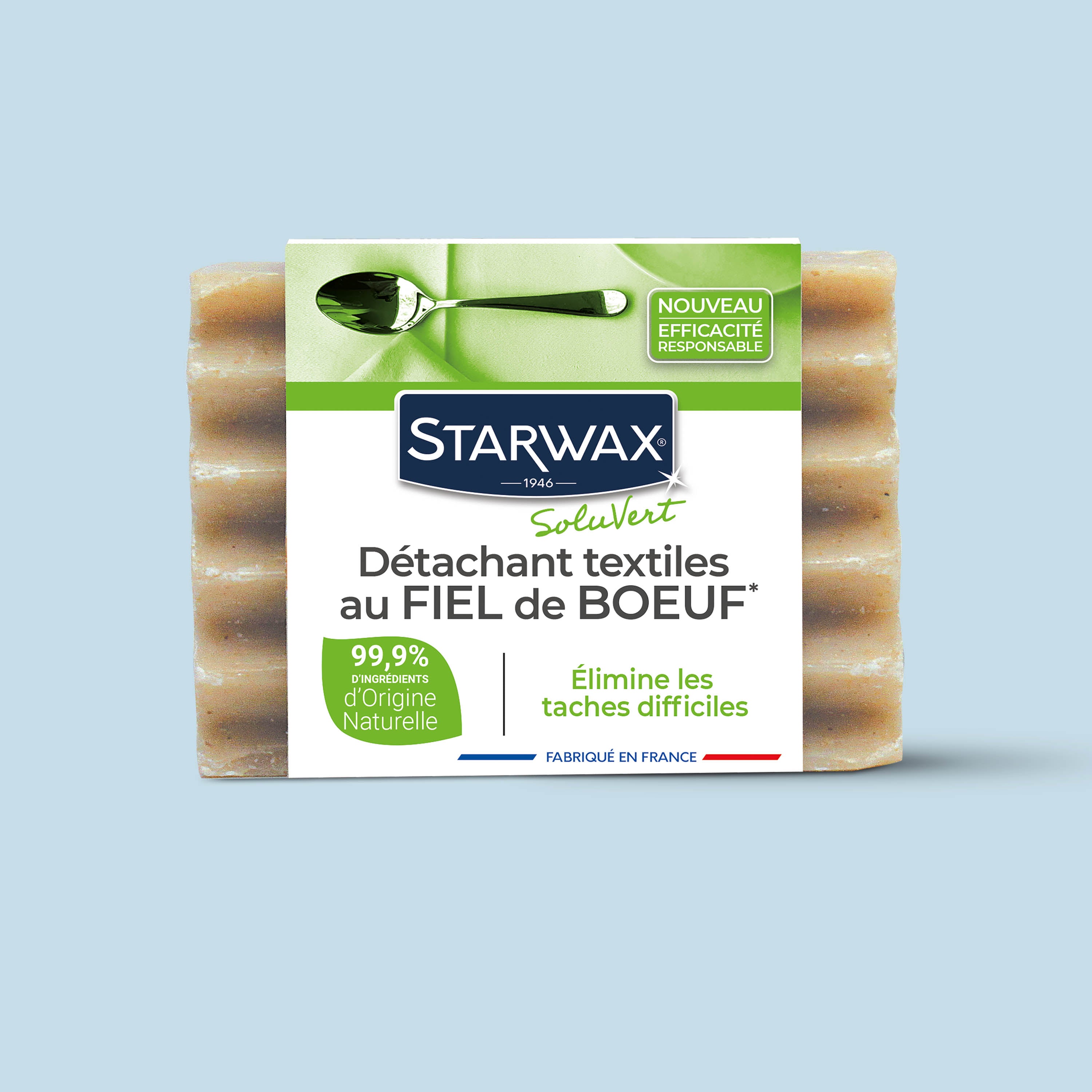 STARWAX SOLUVERT - Savon détachant textile au fiel de boeuf 100g