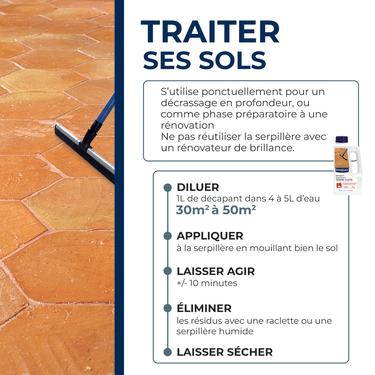 STARWAX - Décapant pour tomettes et terres cuites
 1L