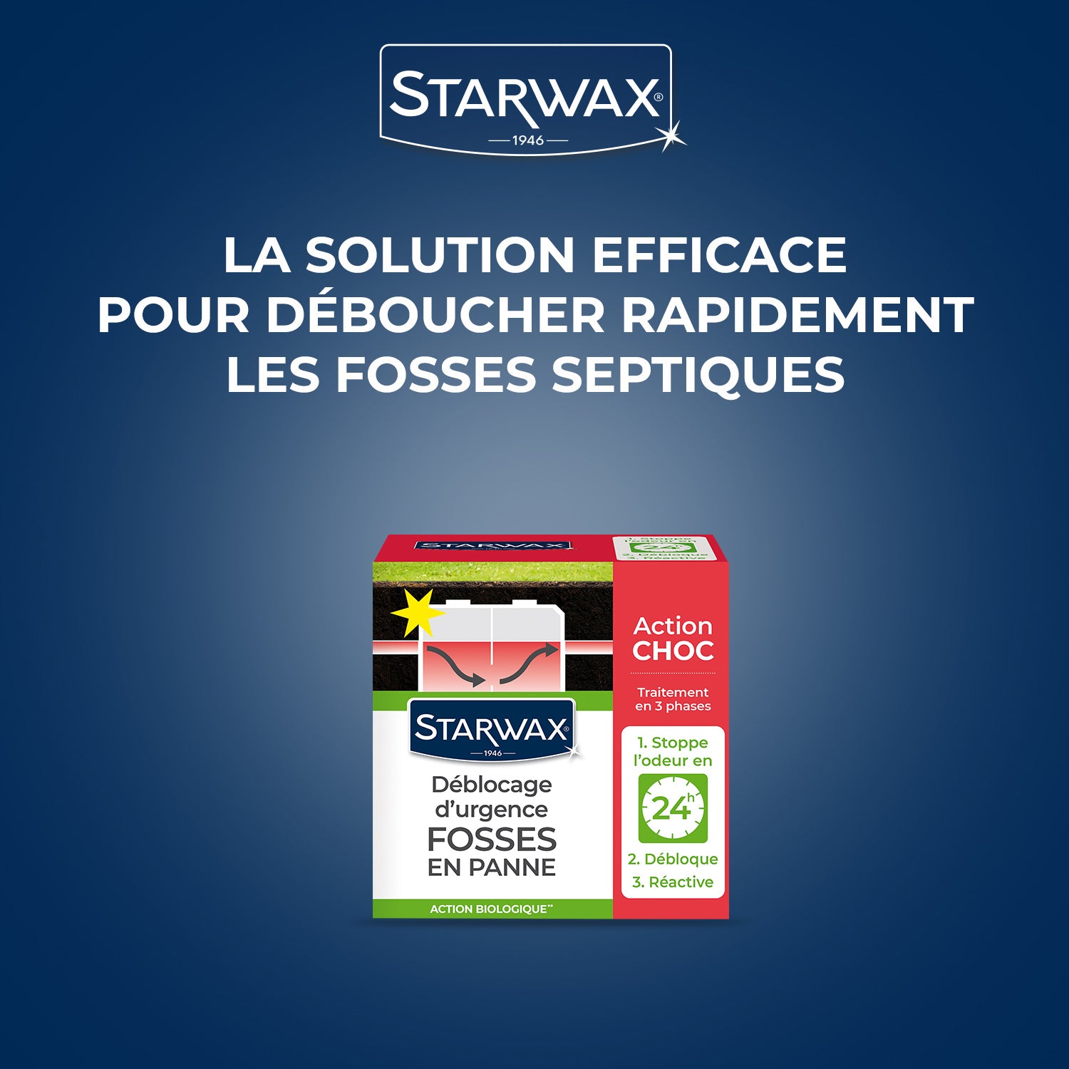 STARWAX - Déblocage d'urgence pour fosses septiques
 600g