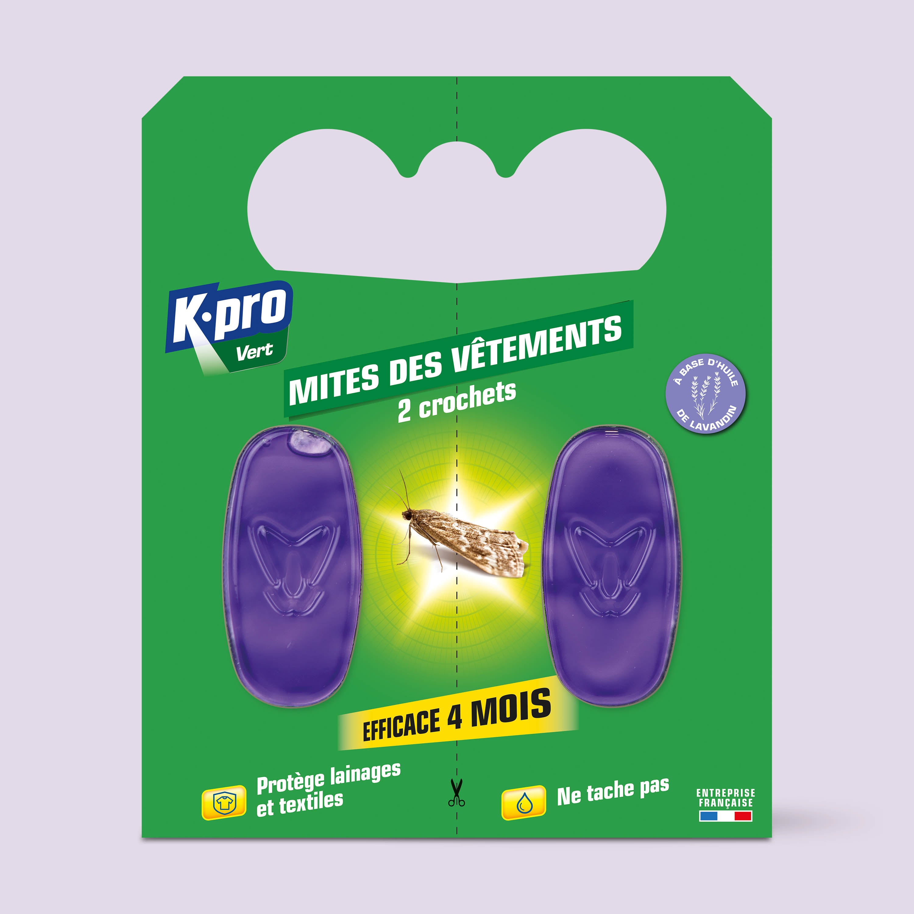 K.PRO - Crochets gel - Anti mites des vêtements X2