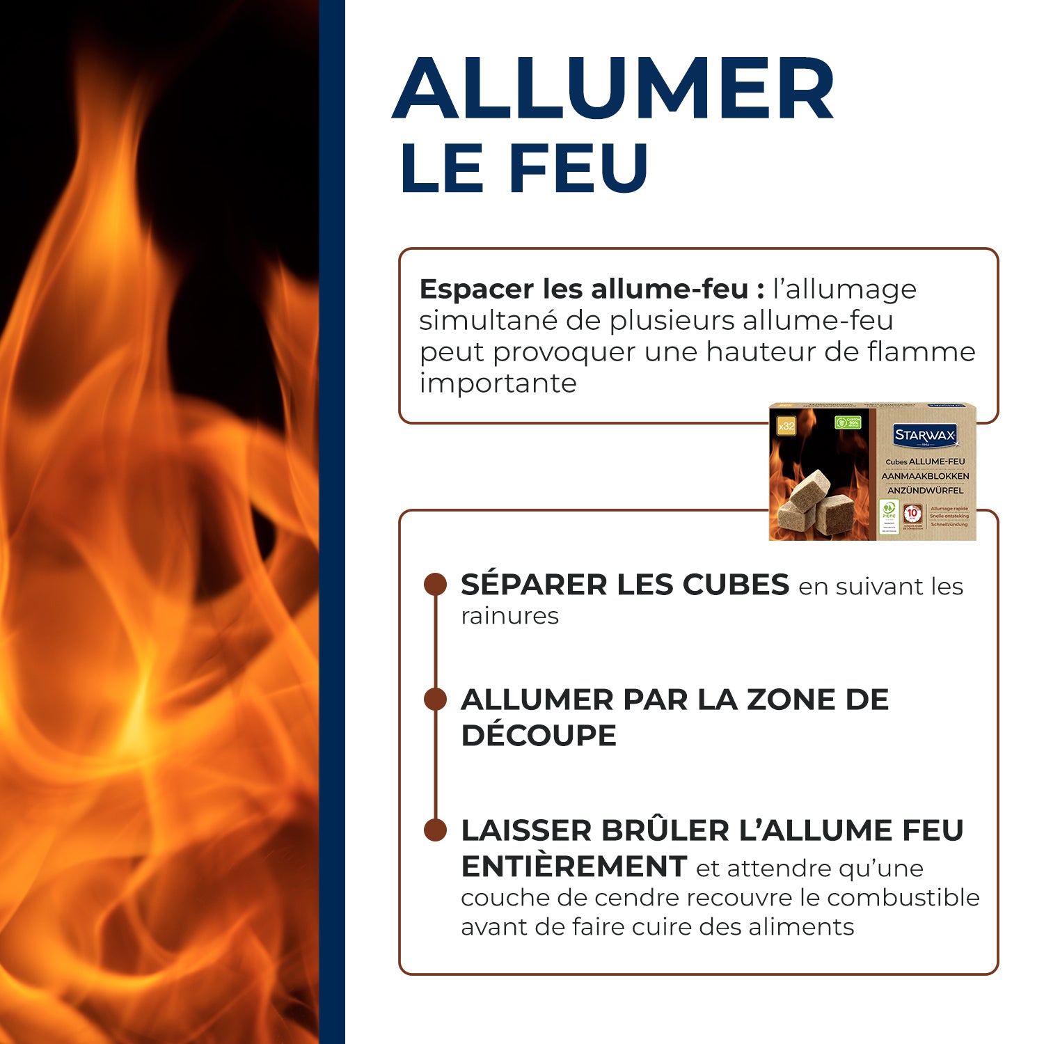 STARWAX - Cubes allume feu PEFC X32