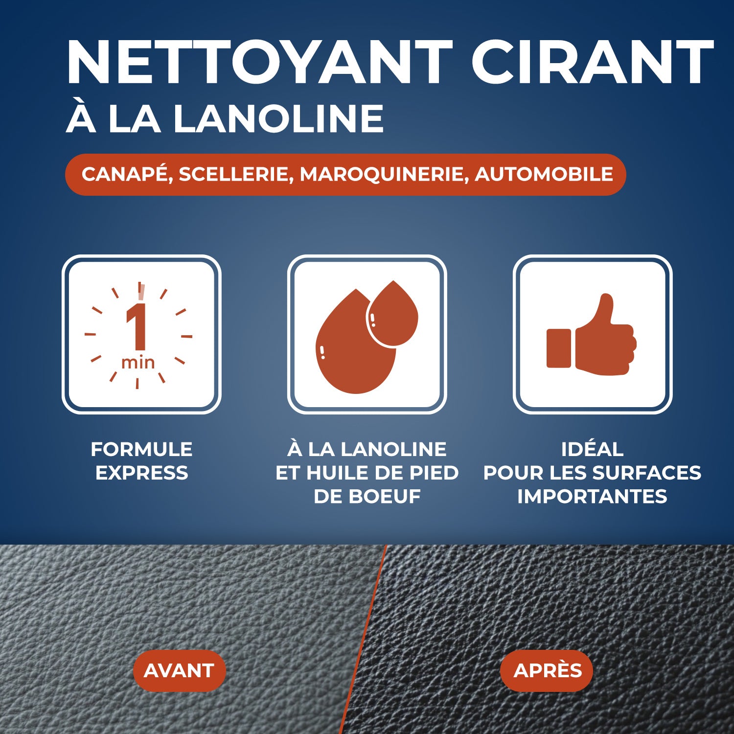 STARWAX - Nettoyant cirant express pour cuir 300ml Incolore