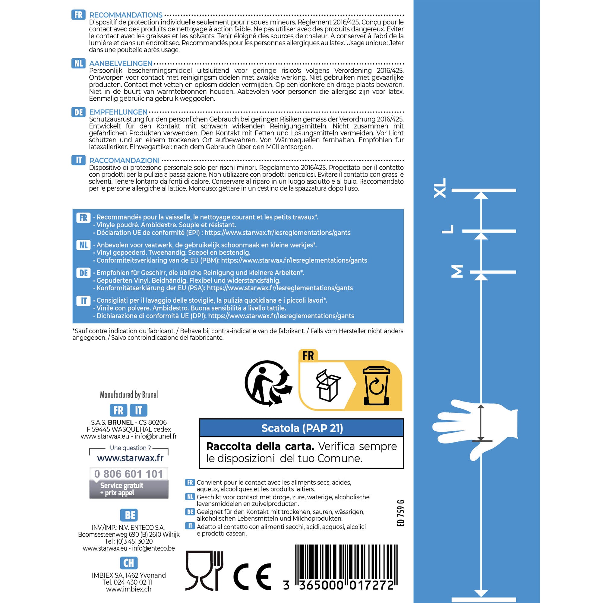 STARWAX - Gants vinyle X10 M
