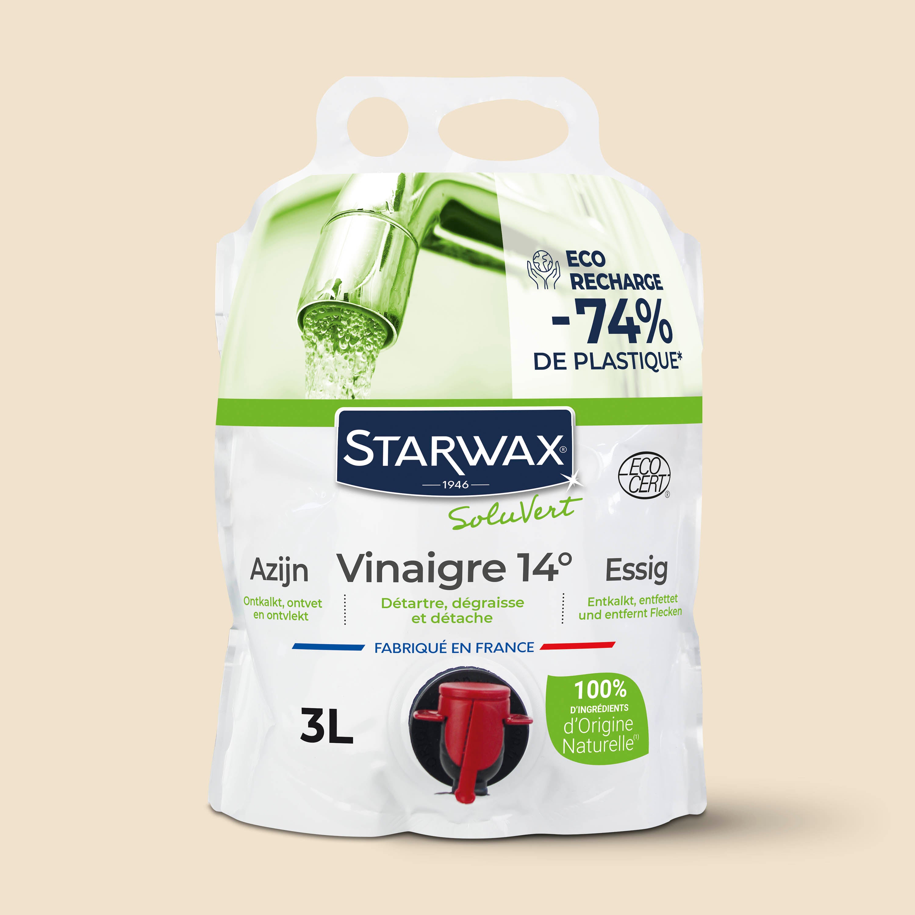 STARWAX - Vinaigre 14° Eco-recharge 3L