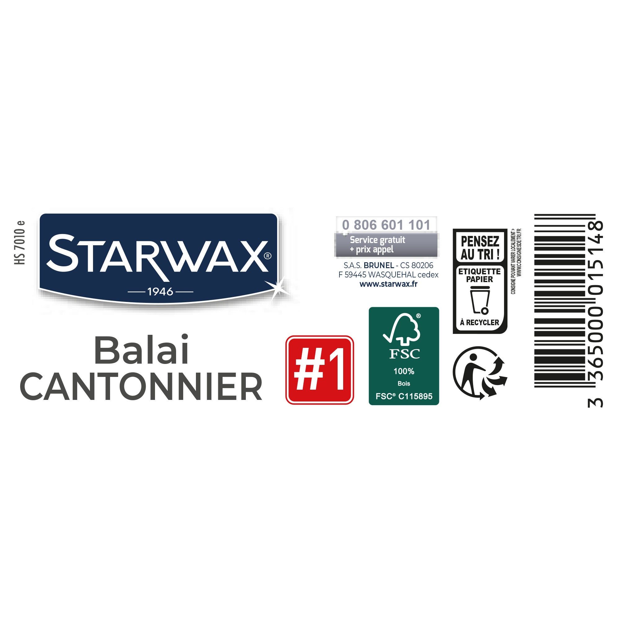 STARWAX - Balai cantonnier pour sols extérieurs FSC® X1