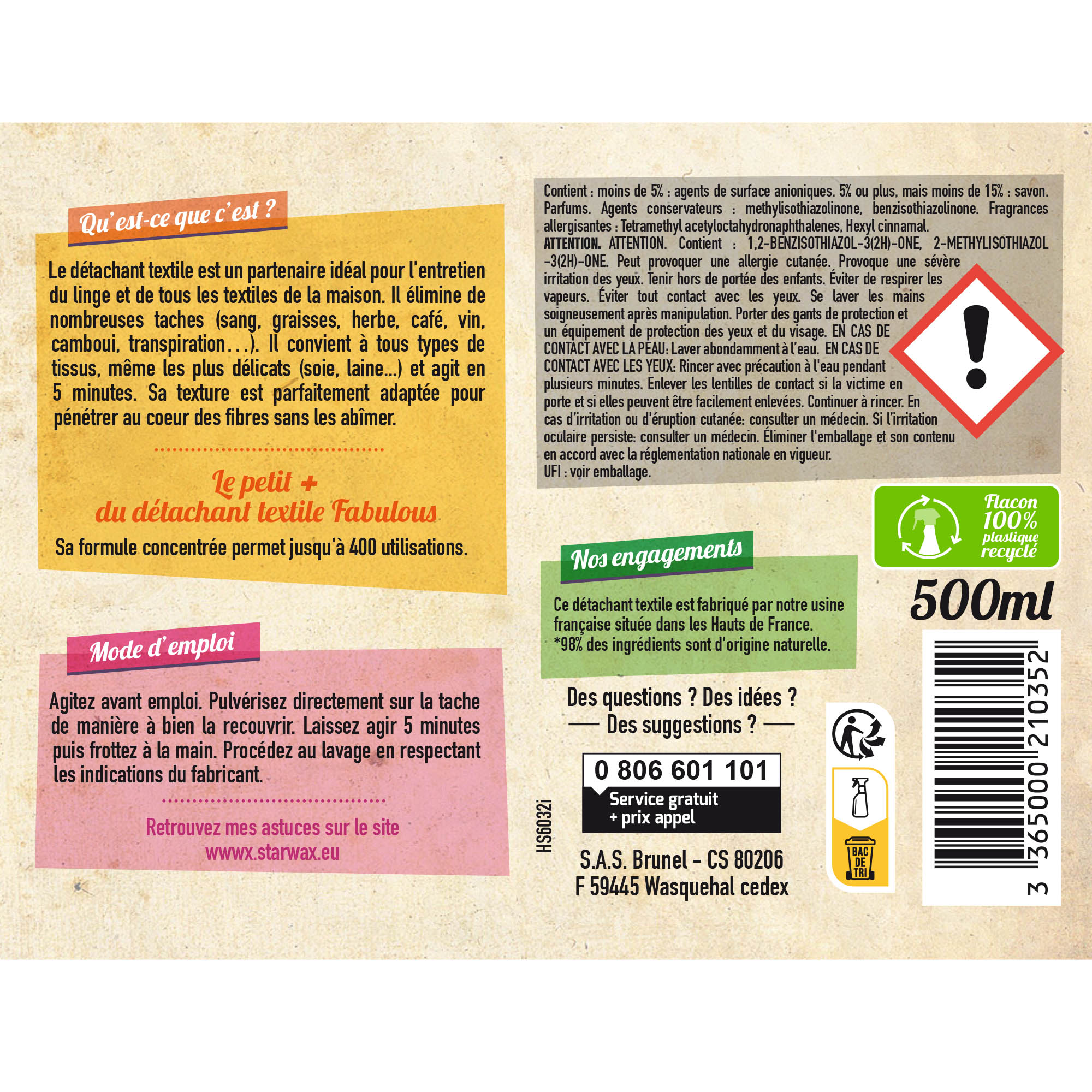 STARWAX FABULOUS - Spray détachant au fiel de boeuf 500ml