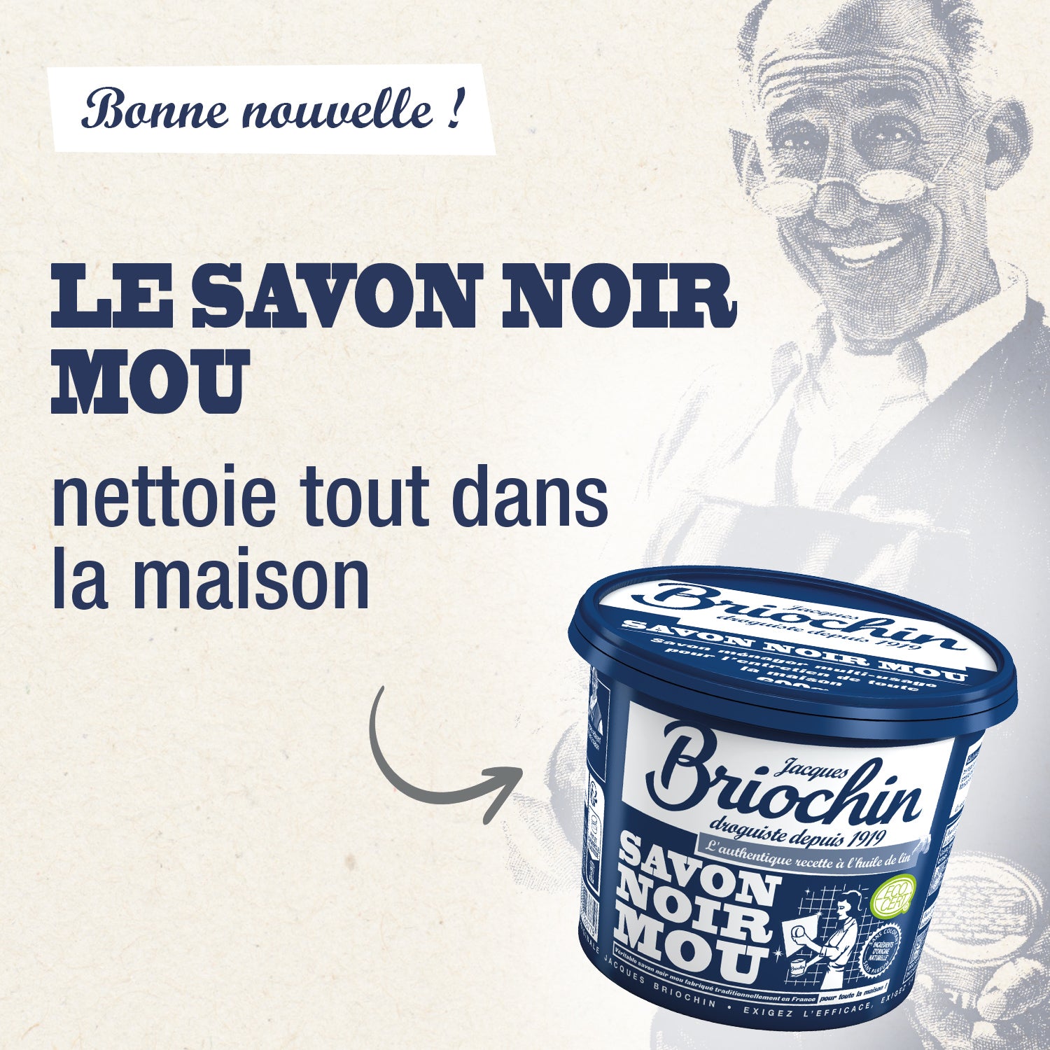 MAISON BRIOCHIN - Savon noir mou 600g Sans parfum