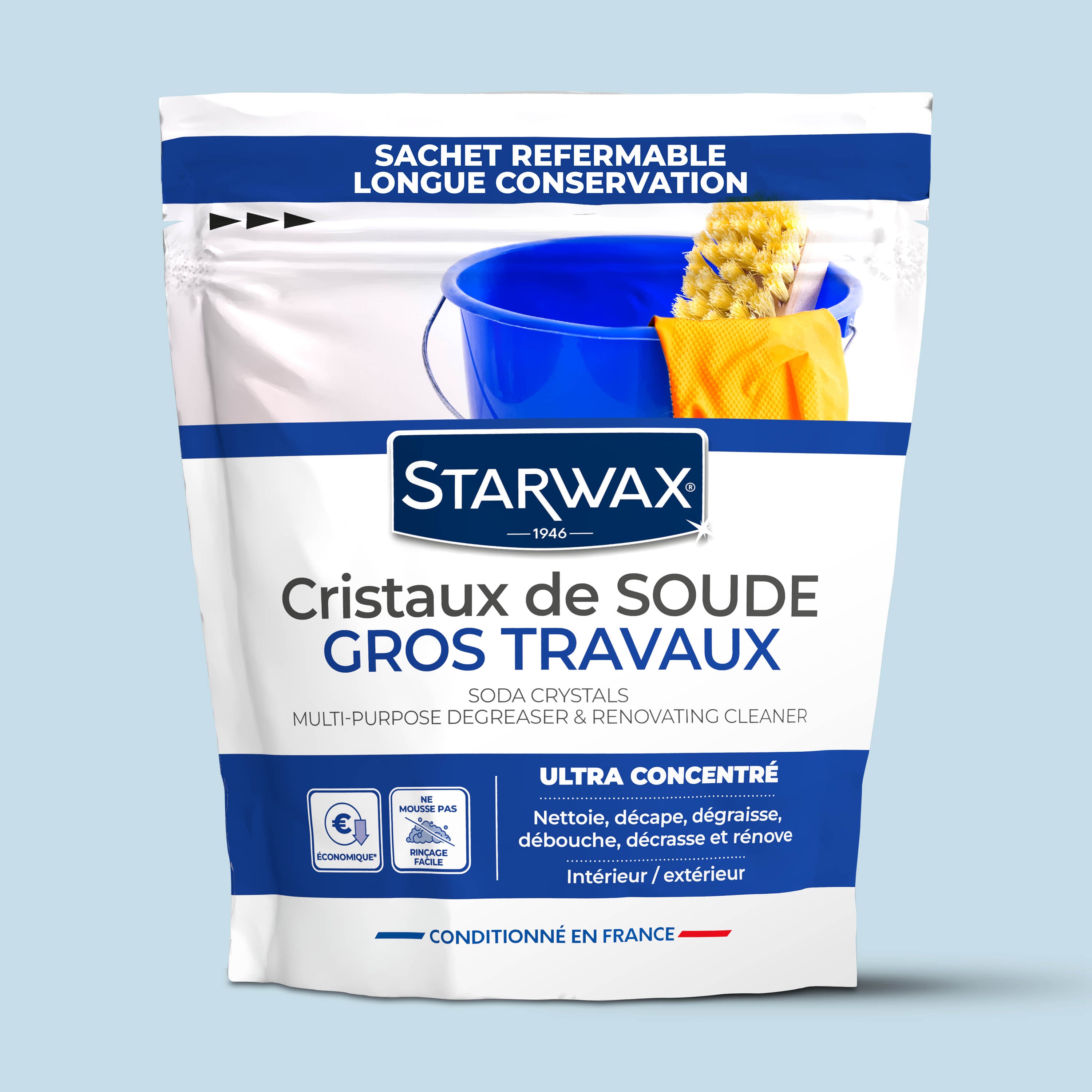 STARWAX - Cristaux de soude gros travaux 1,4kg 1,4kg