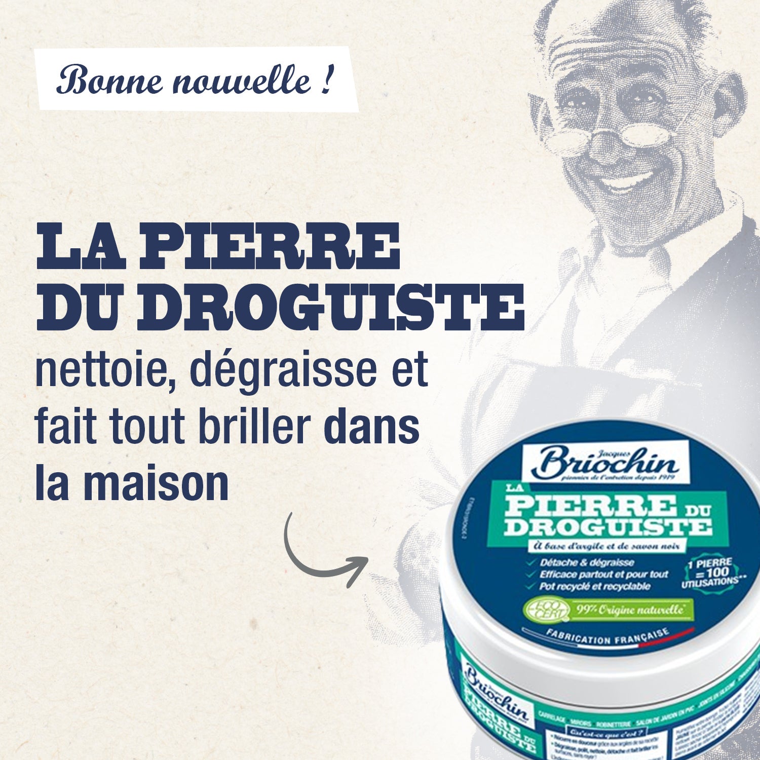 JACQUES BRIOCHIN - Pierre du droguiste 300g Menthe