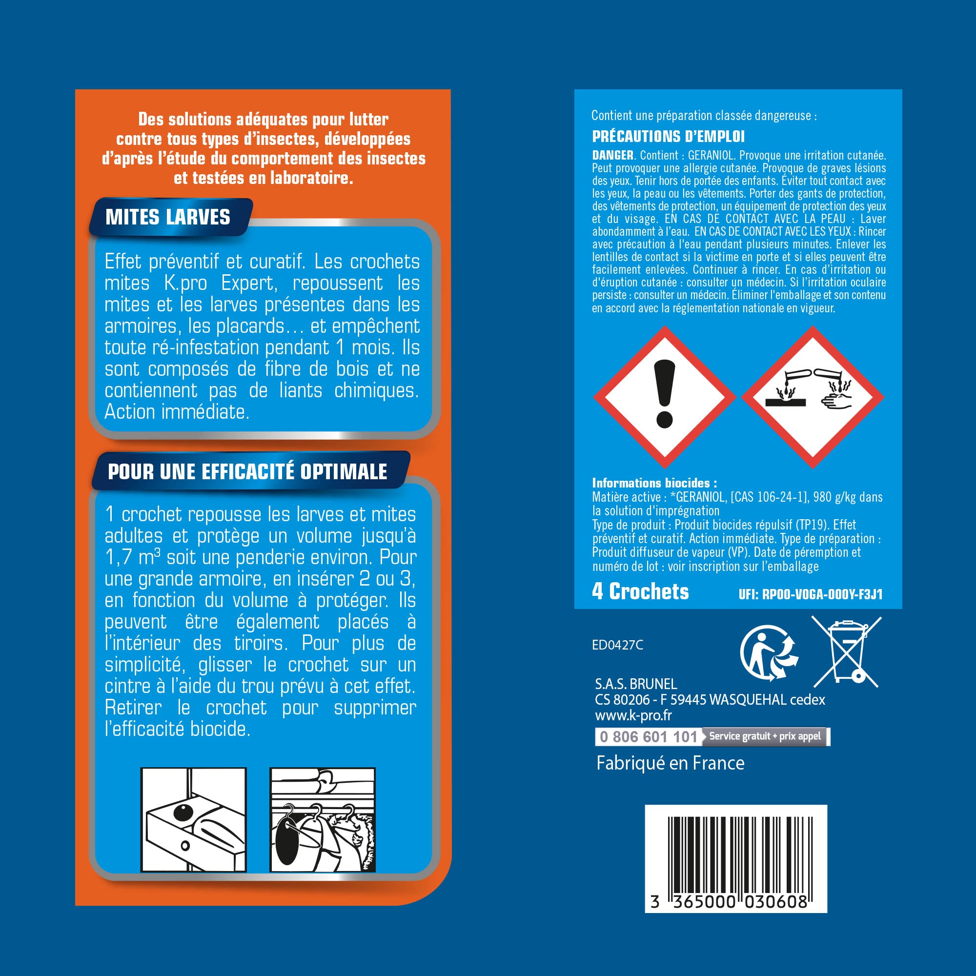 K.PRO - Crochets anti mites des vetements X4