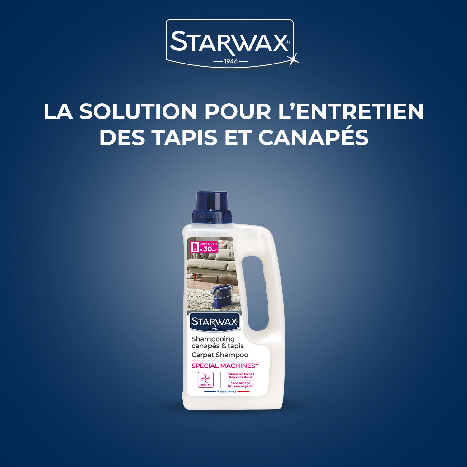 STARWAX - Shampooing canapés & tapis - Spécial machines 1L Incolore