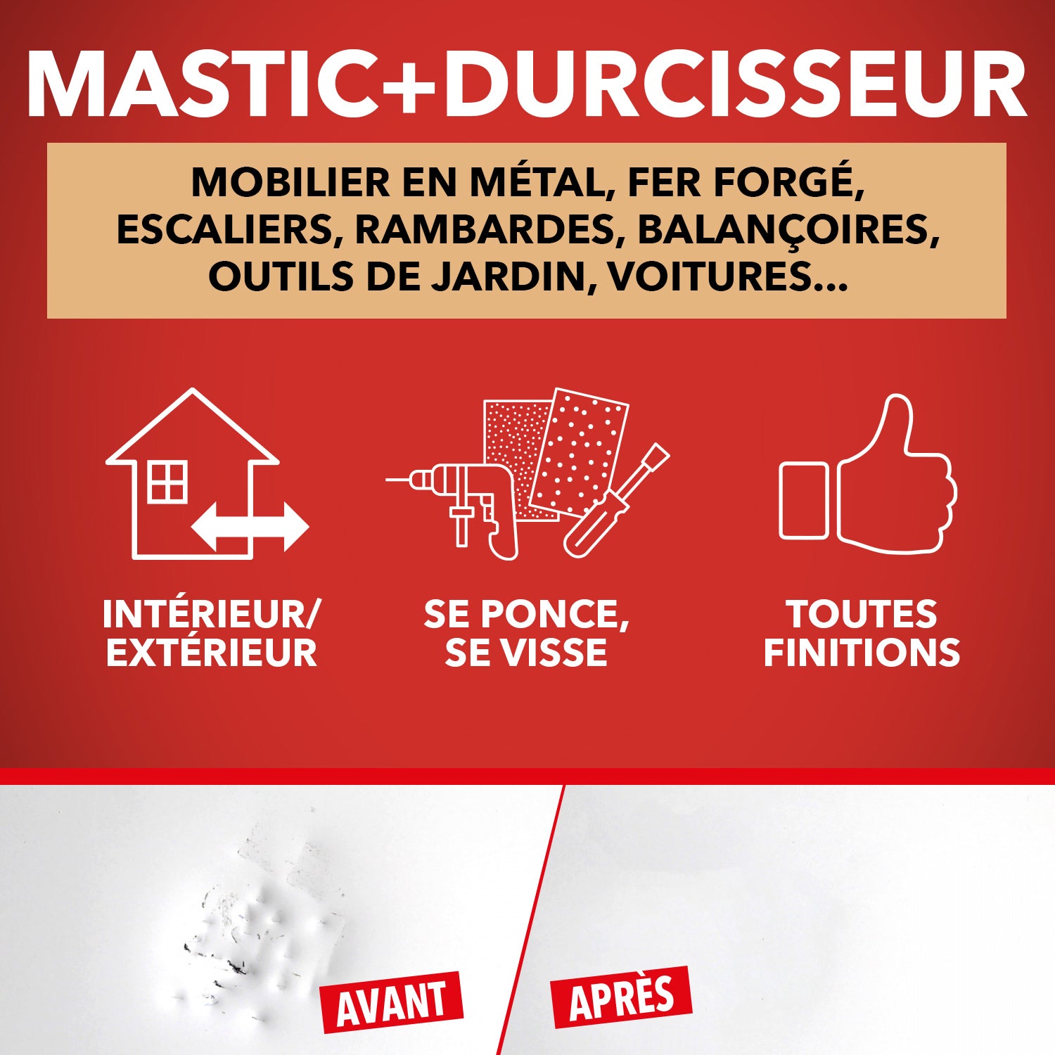 SINTO - Répare métal standard 120g Blanc