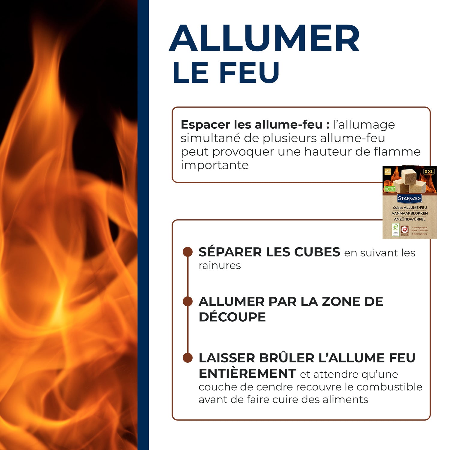 STARWAX - Cubes allume feu XXL PEFC X34 XXL