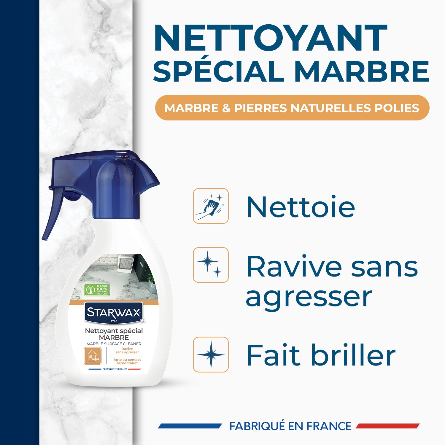 STARWAX - Nettoyant raviveur pour marbre et pierres naturelles 250ml